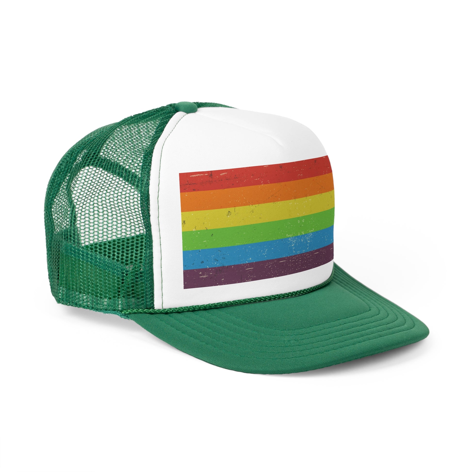 Trucker Hat | Distressed Vintage Pride Flag