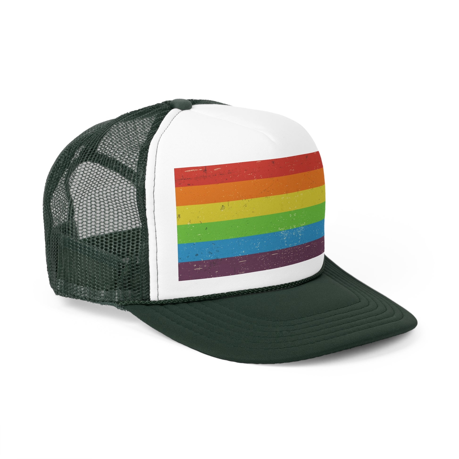 Trucker Hat | Distressed Vintage Pride Flag