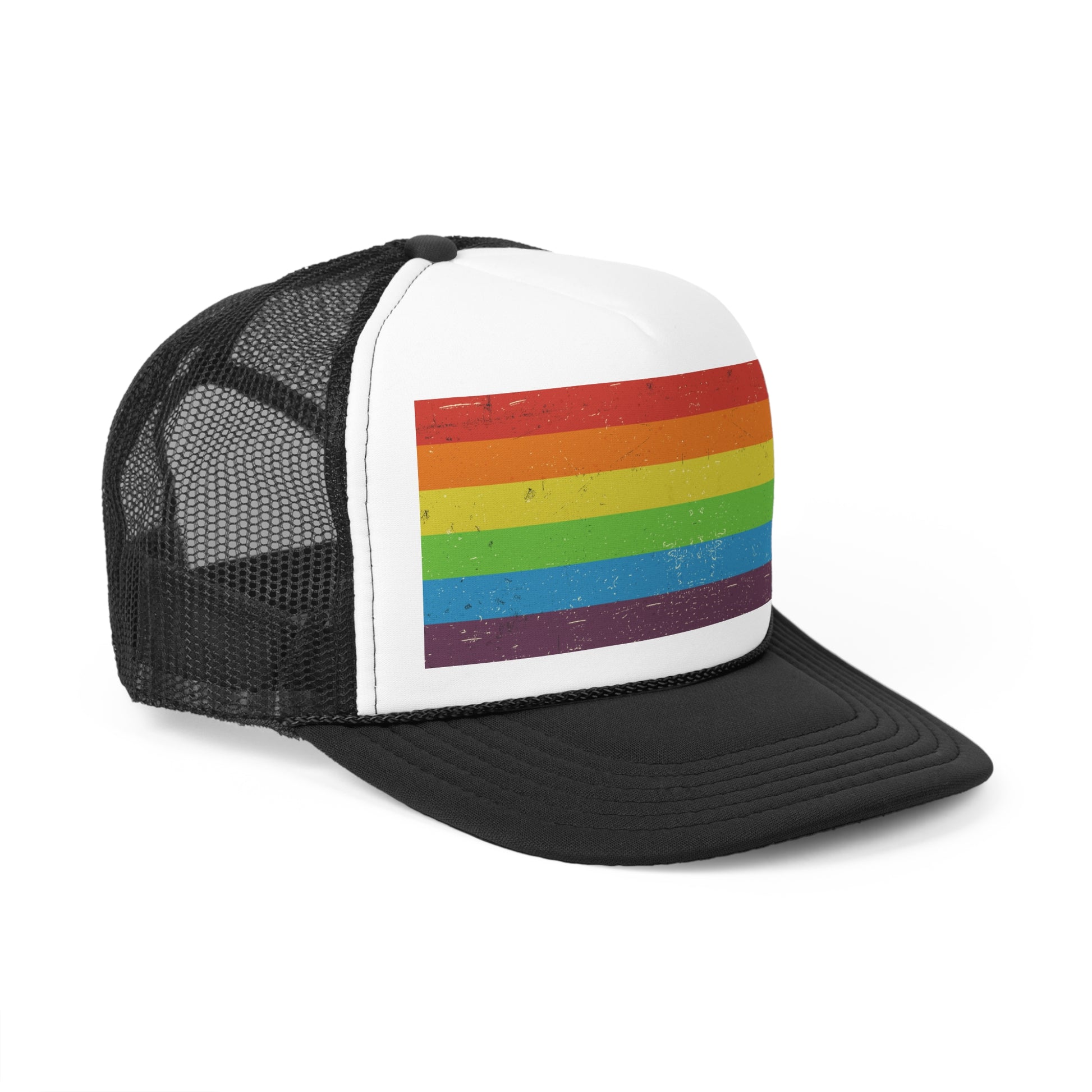 Trucker Hat | Distressed Vintage Pride Flag