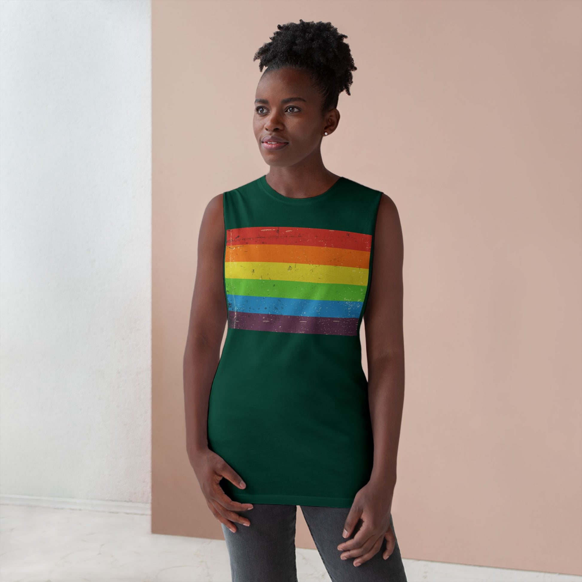 Muscle Tank | Distressed Vintage Pride Flag