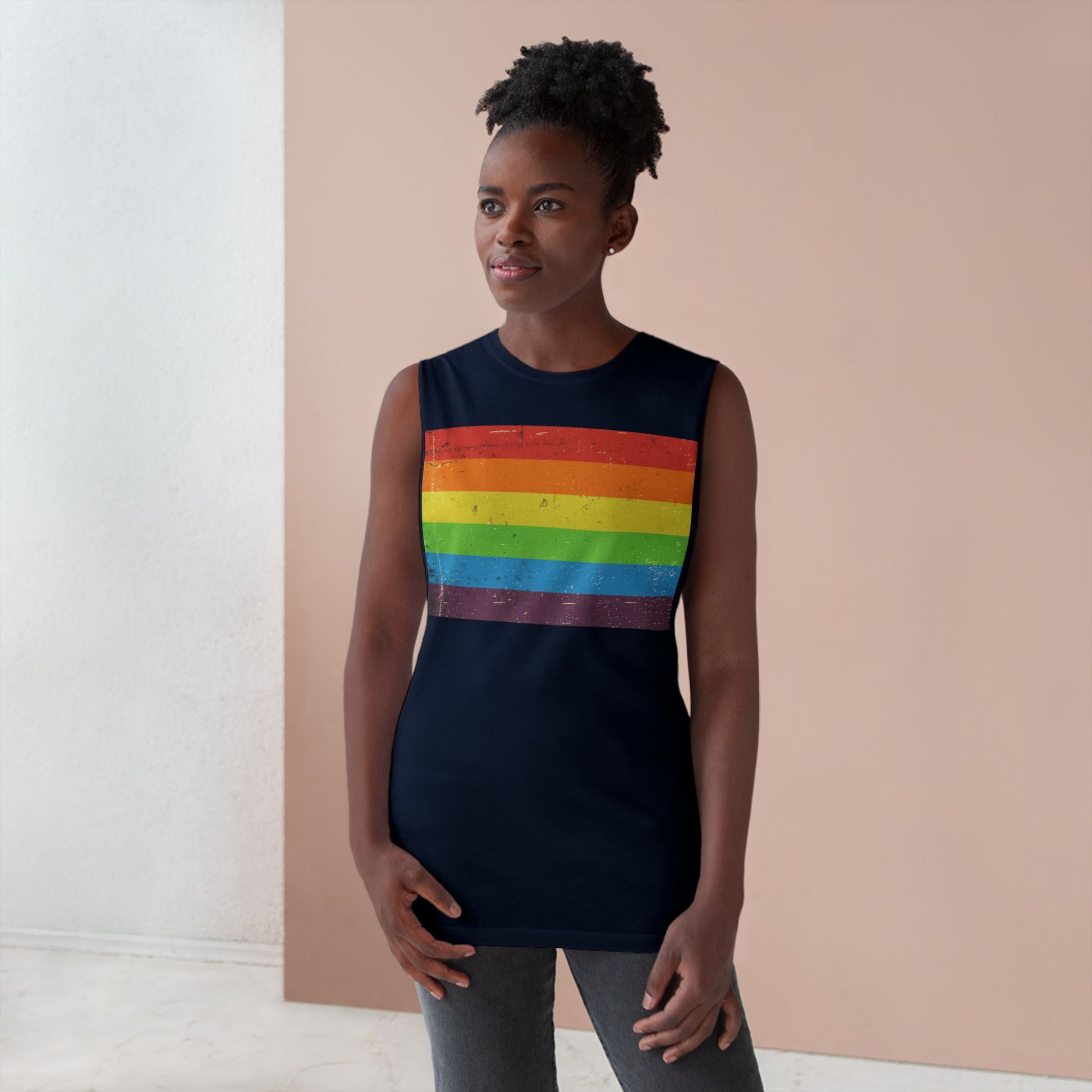 Muscle Tank | Distressed Vintage Pride Flag