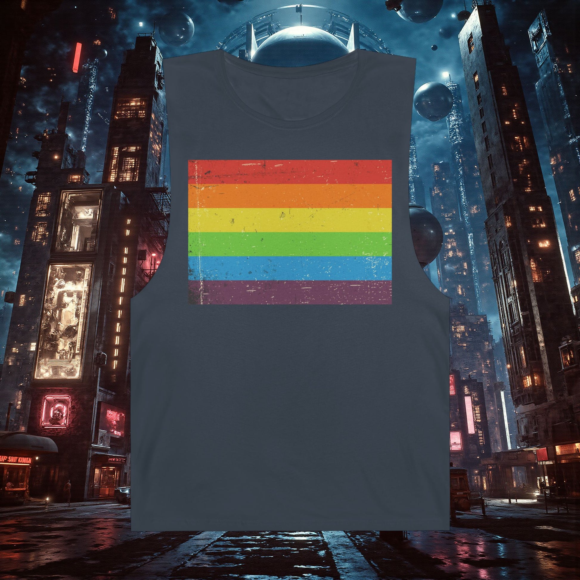 Muscle Tank | Distressed Vintage Pride Flag