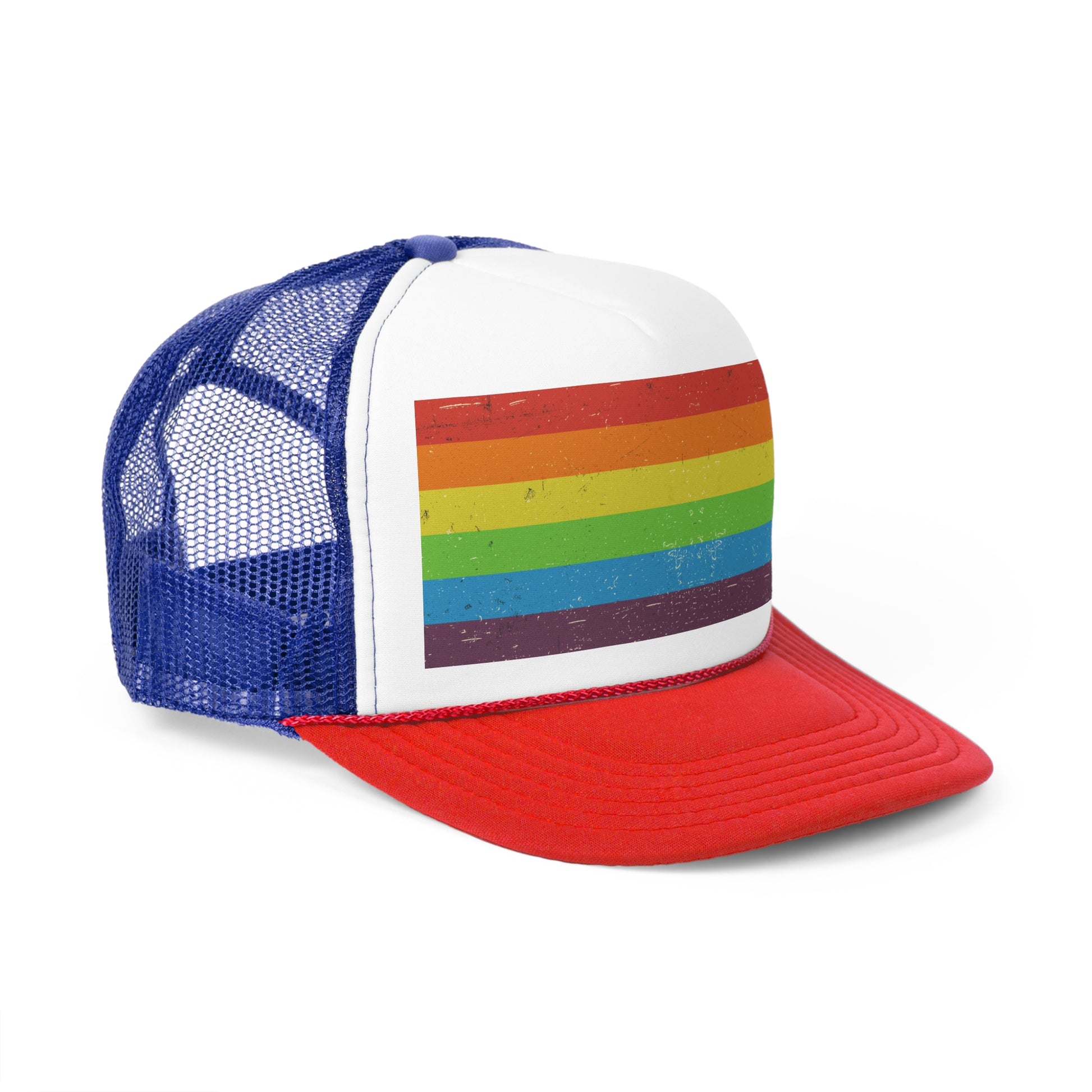 Trucker Hat | Distressed Vintage Pride Flag