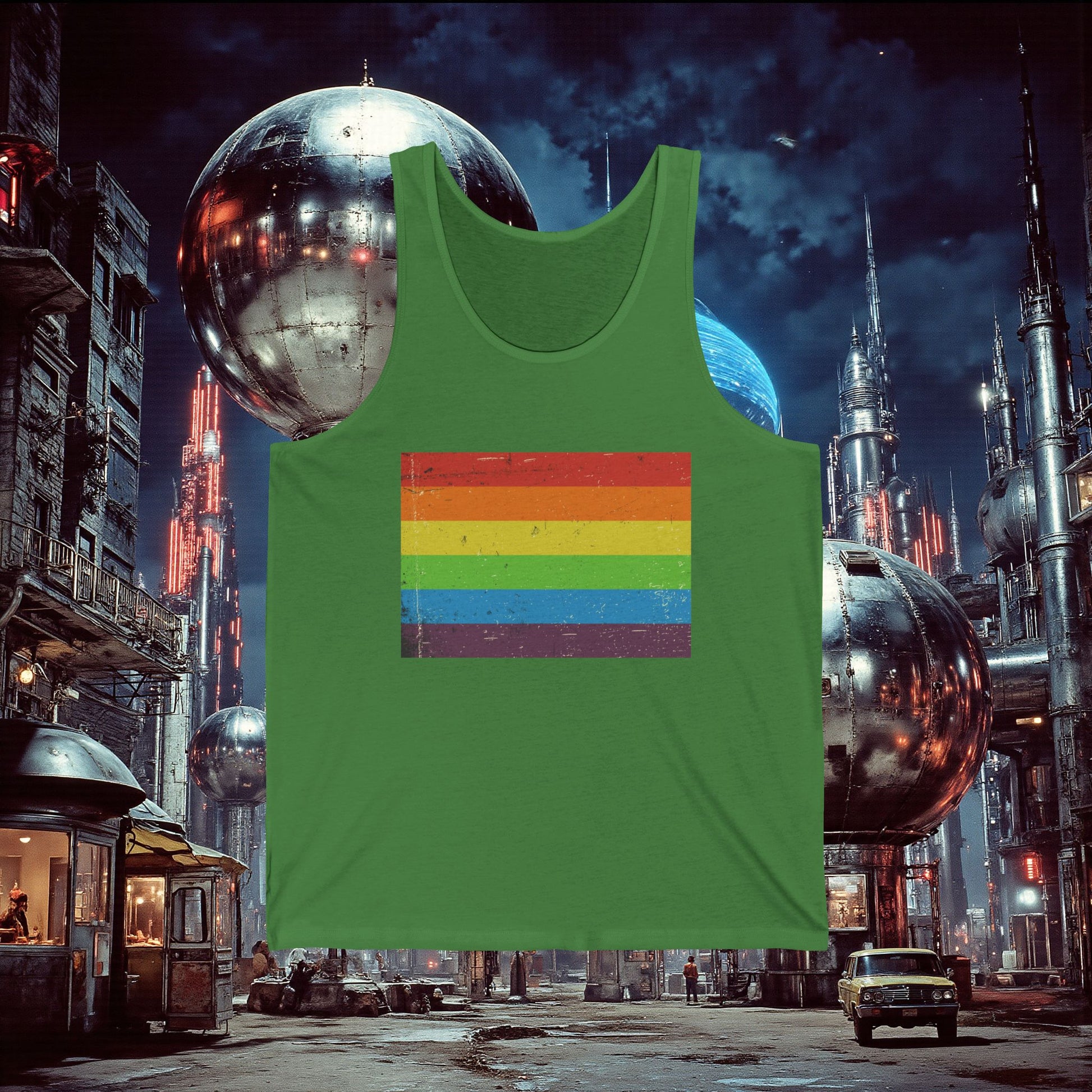 Jersey Tank | Distressed Vintage Pride Flag