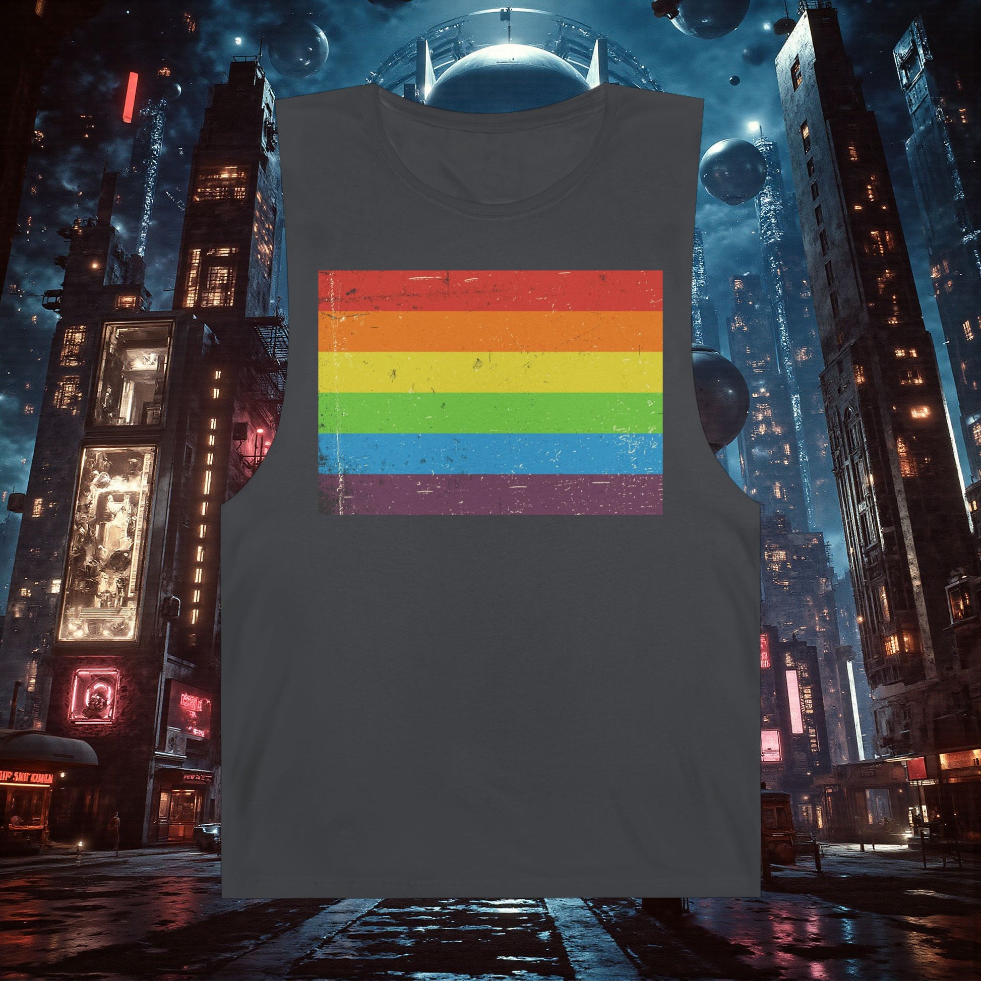 Muscle Tank | Distressed Vintage Pride Flag