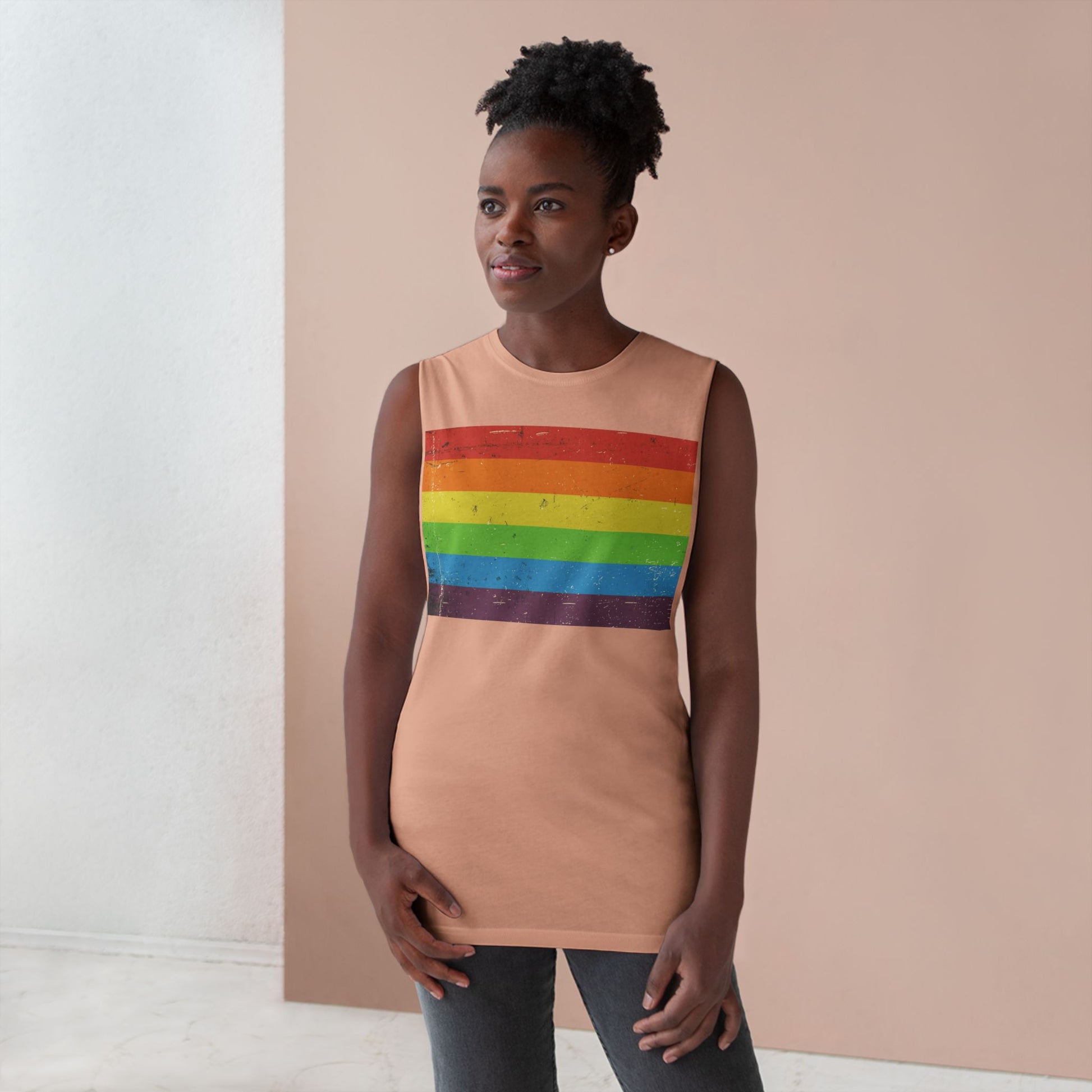 Muscle Tank | Distressed Vintage Pride Flag