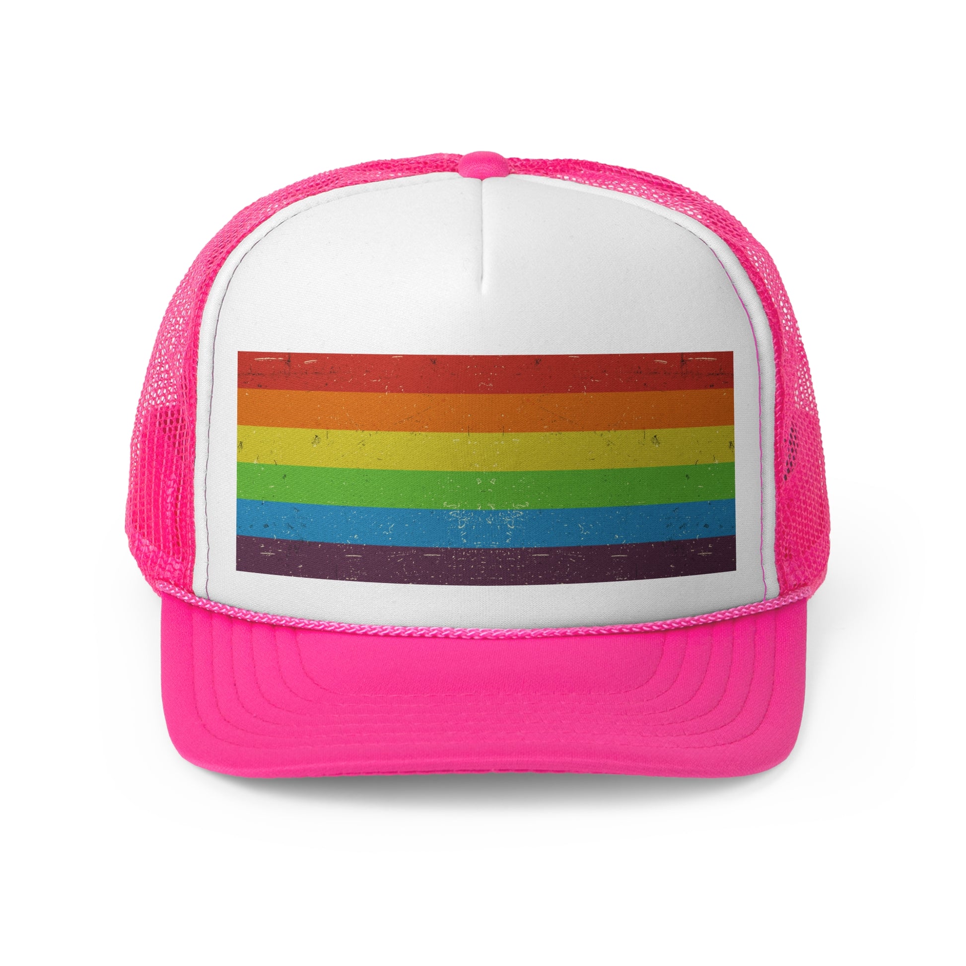 Trucker Hat | Distressed Vintage Pride Flag