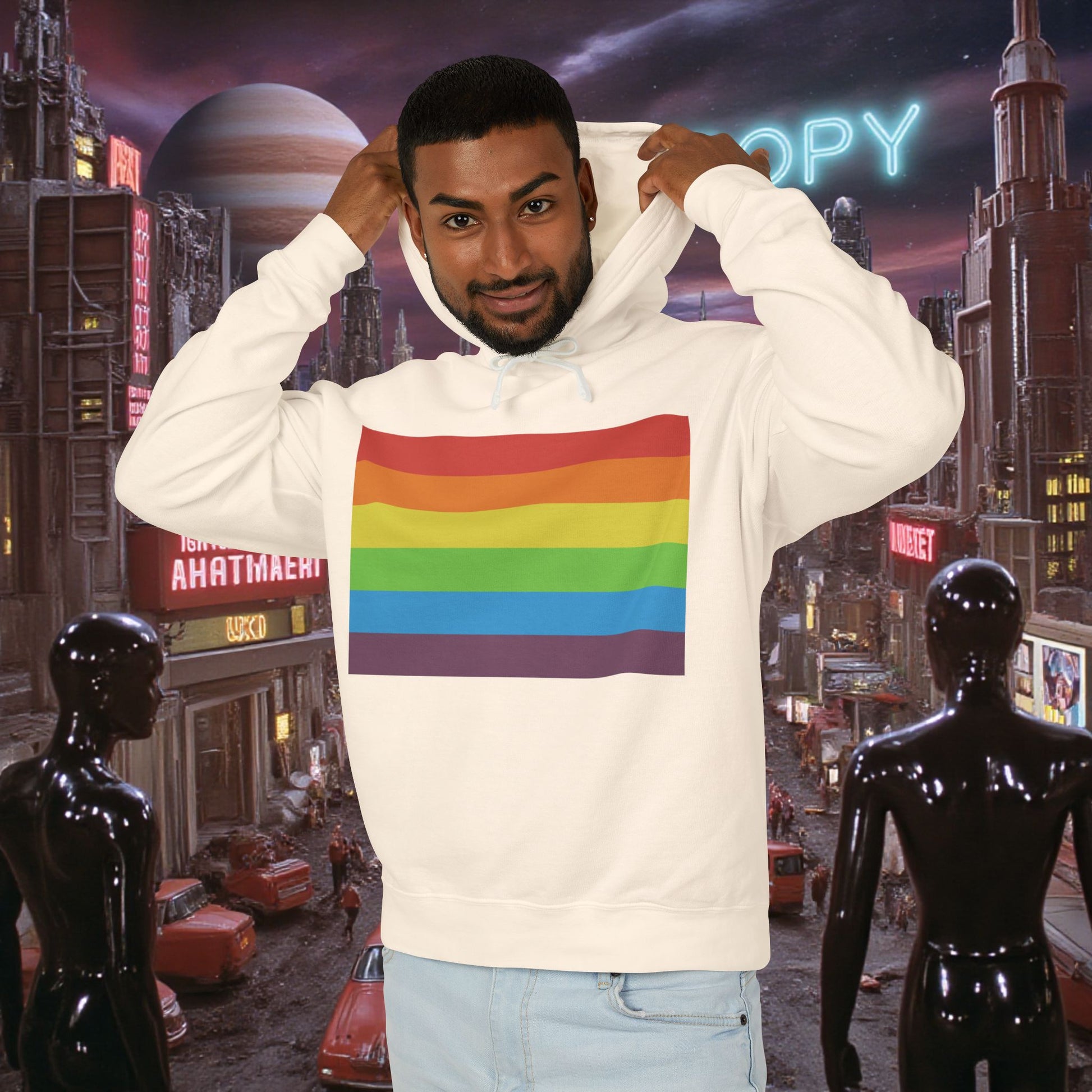 Hoodie Sweatshirt | Vintage Pride Flag