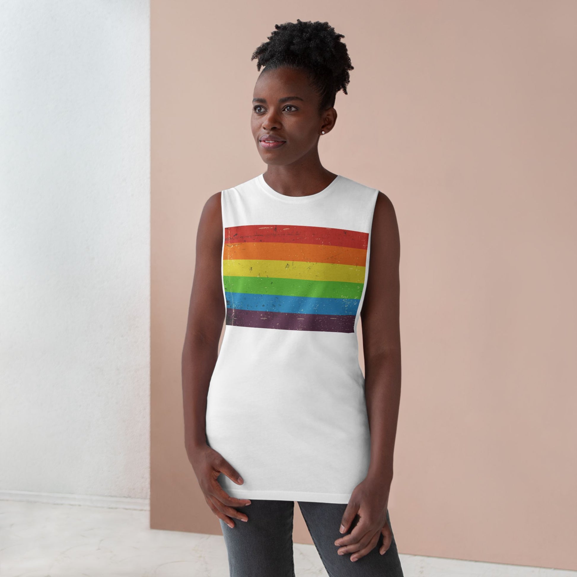 Muscle Tank | Distressed Vintage Pride Flag