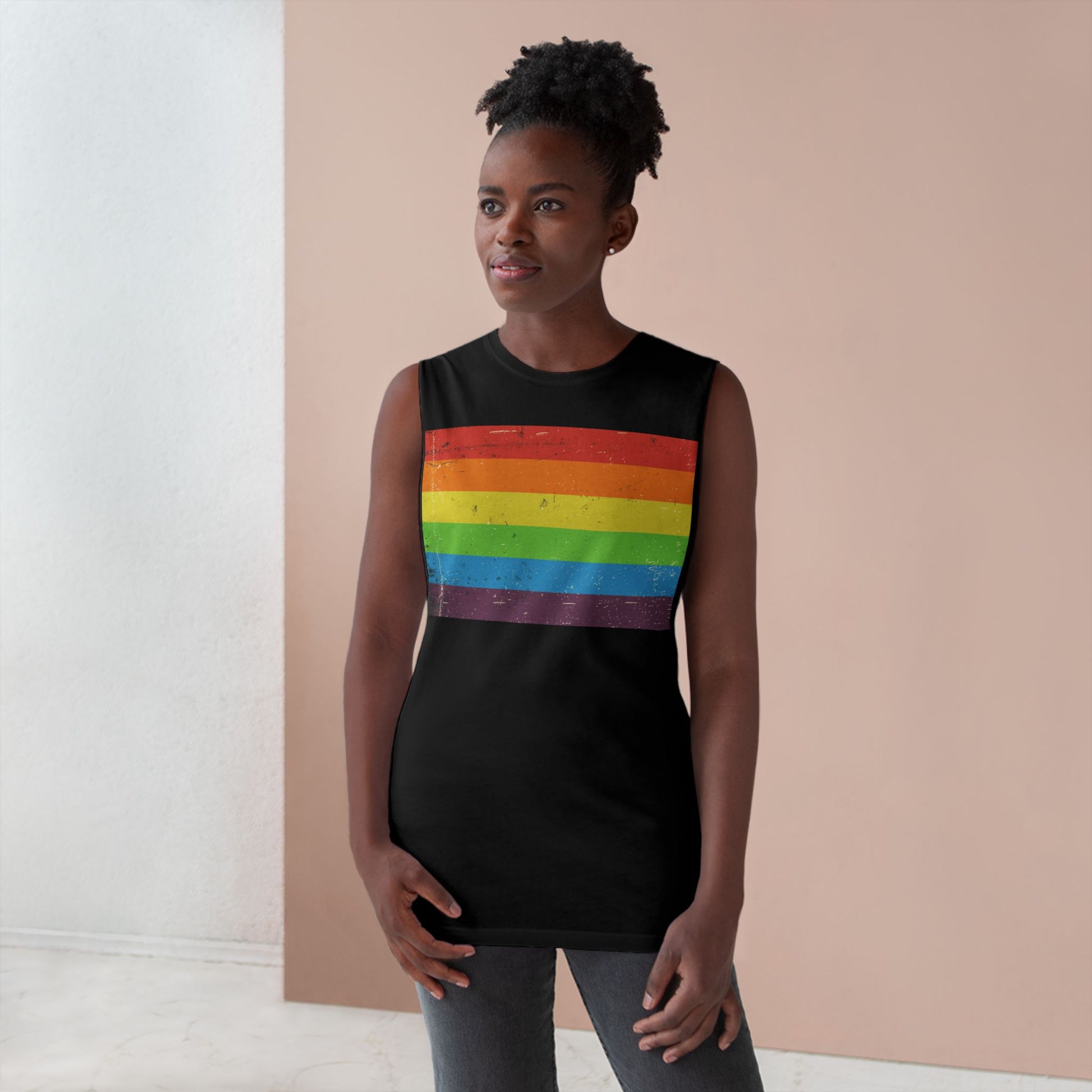 Muscle Tank | Distressed Vintage Pride Flag