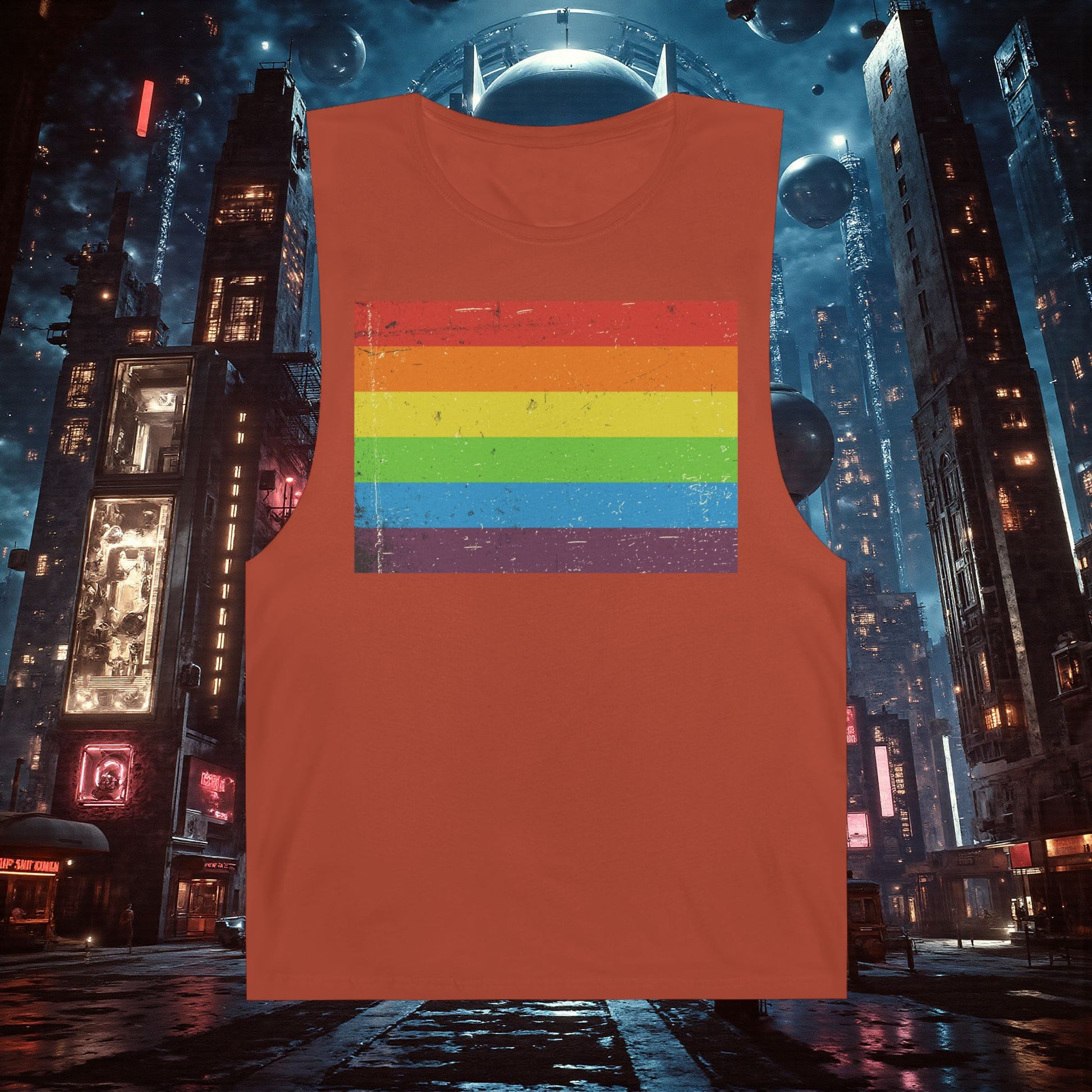 Muscle Tank | Distressed Vintage Pride Flag