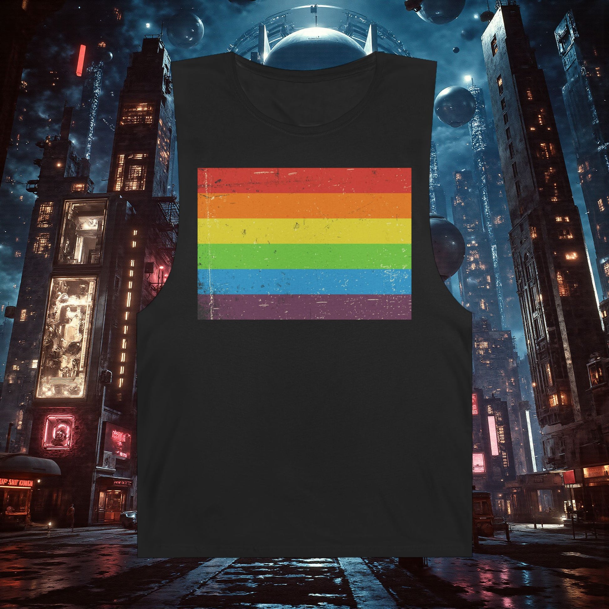 Muscle Tank | Distressed Vintage Pride Flag