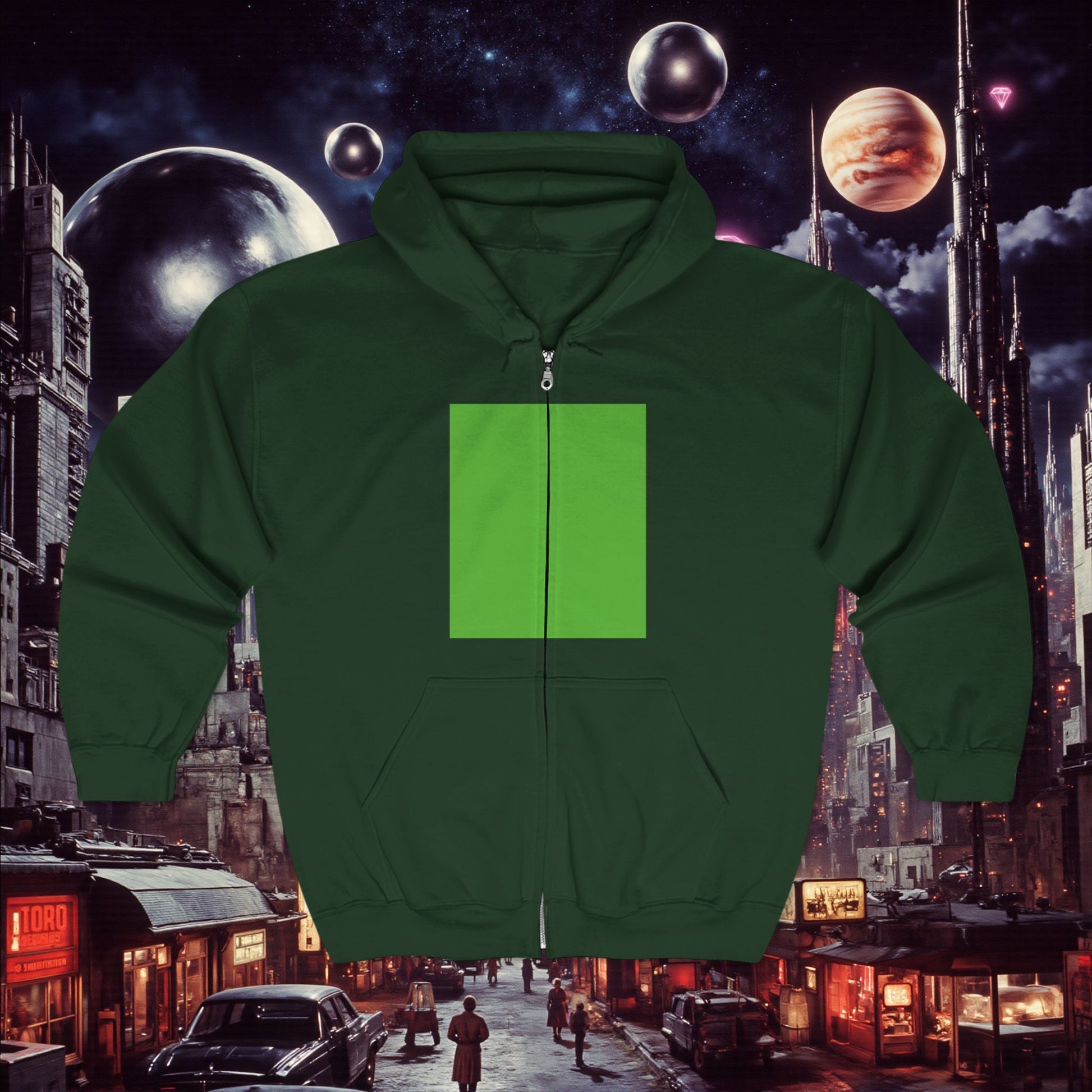 Zip Hoodie | Green