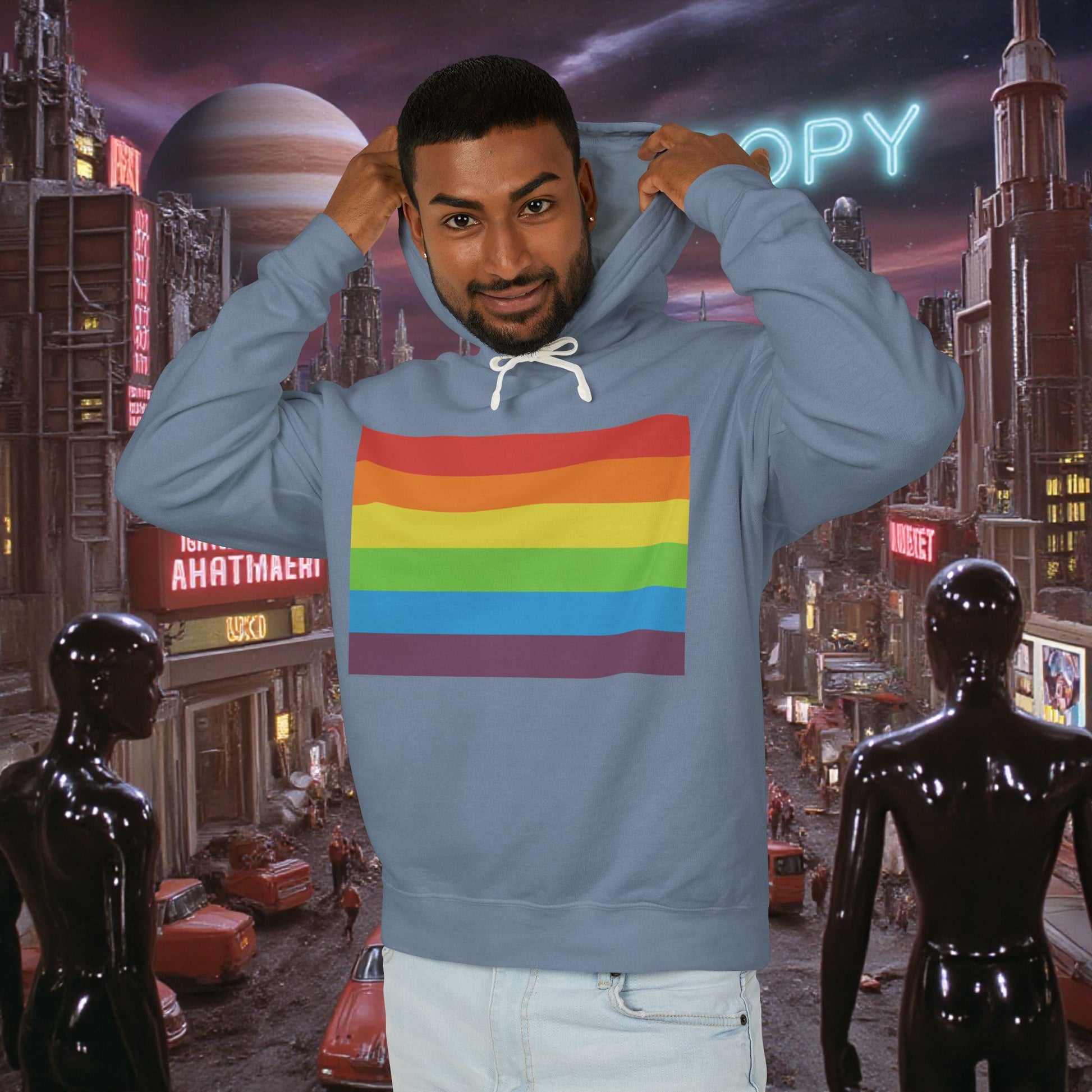 Hoodie Sweatshirt | Vintage Pride Flag