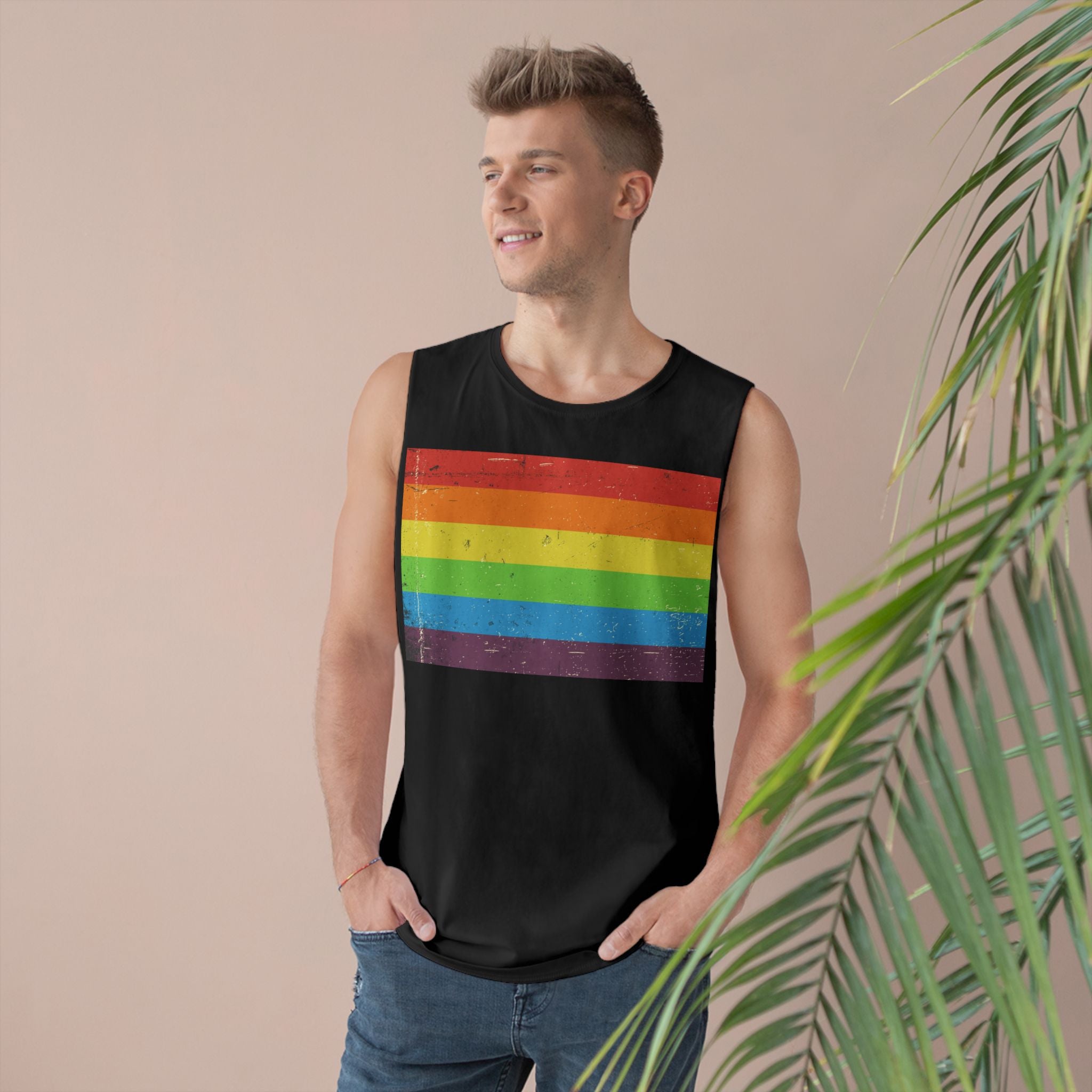 Muscle Tank | Distressed Vintage Pride Flag