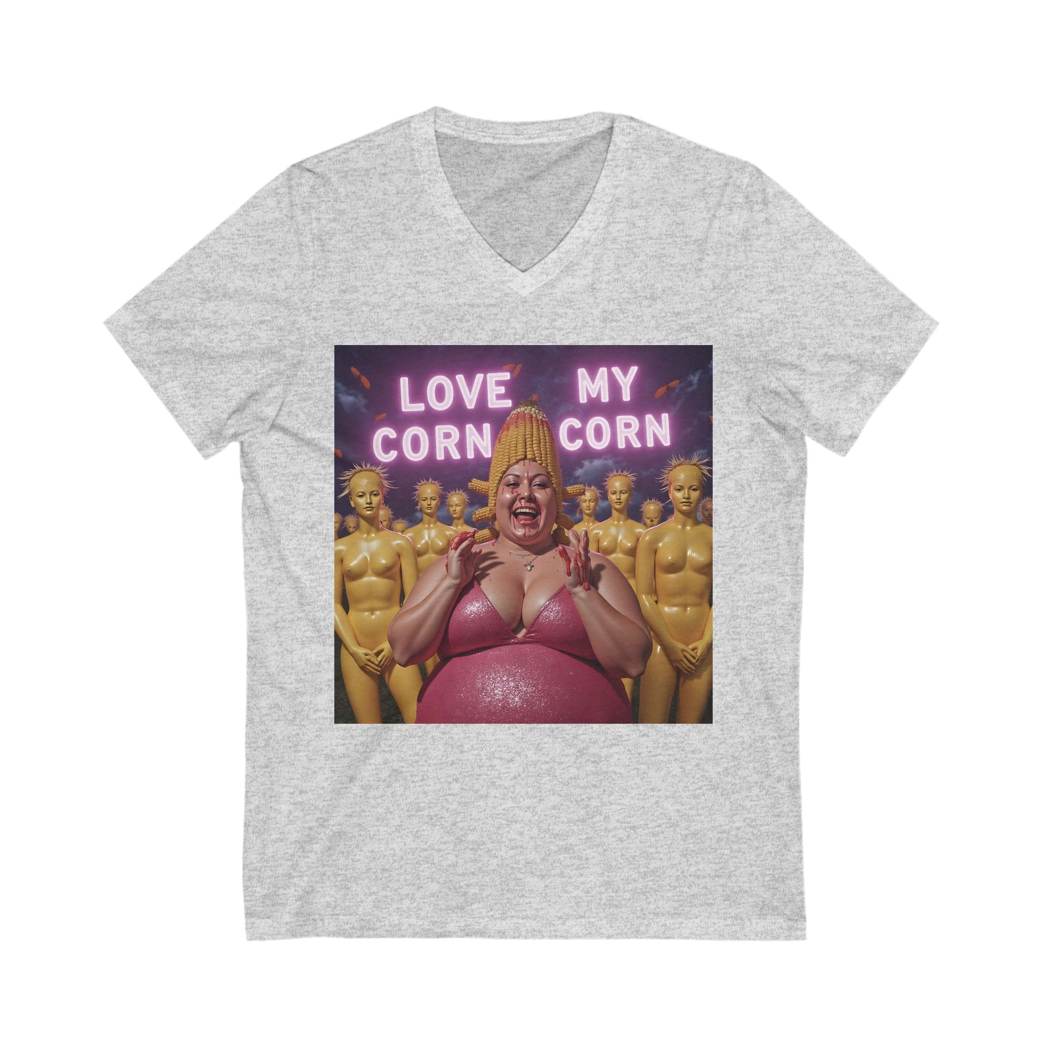 V-Neck T-Shirt | LOVE MY CORN CORN