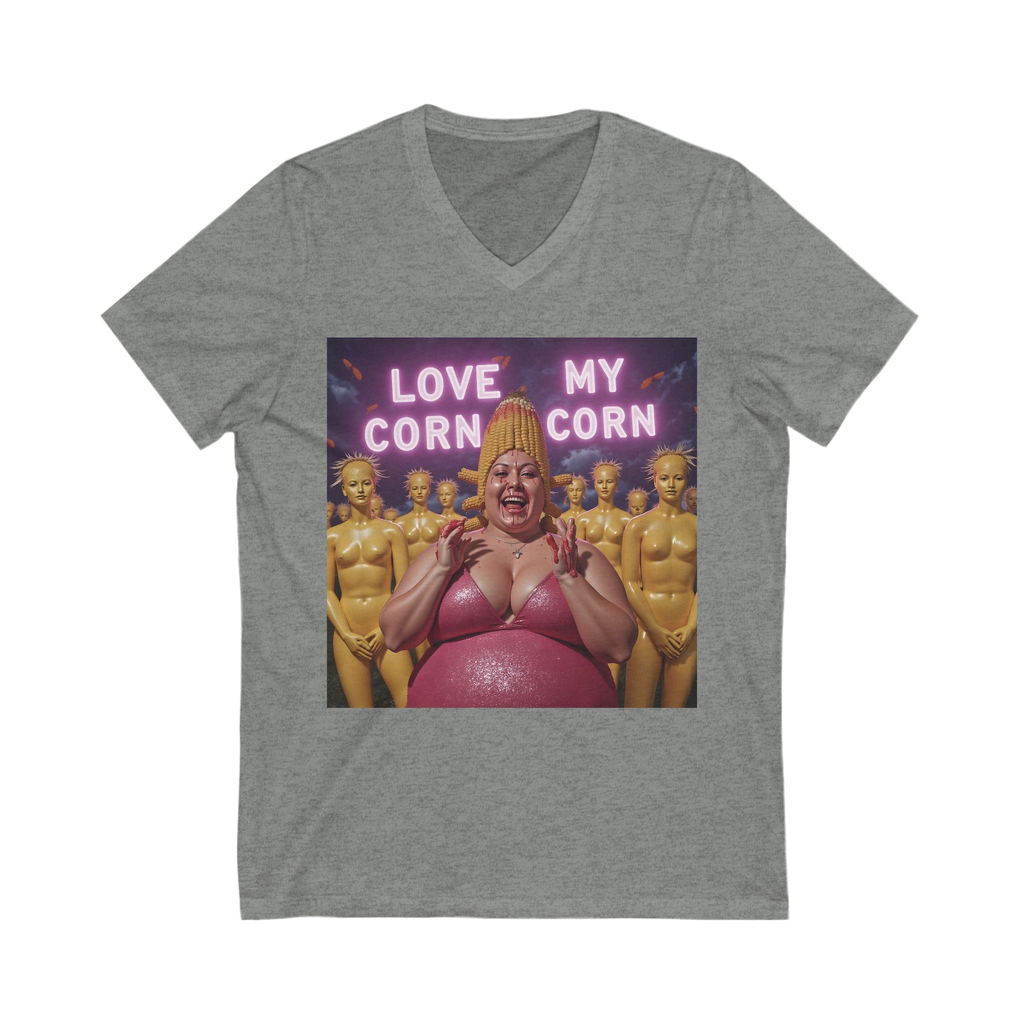 V-Neck T-Shirt | LOVE MY CORN CORN