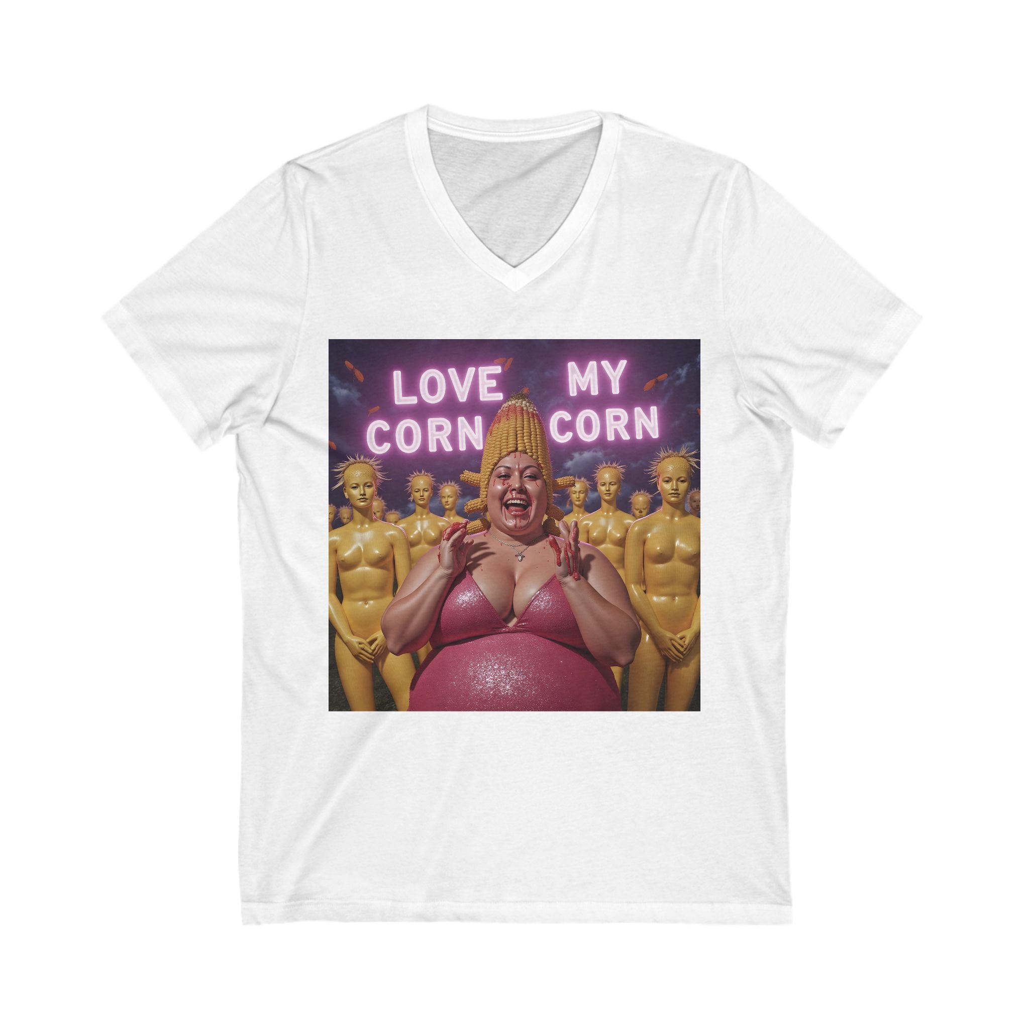 V-Neck T-Shirt | LOVE MY CORN CORN