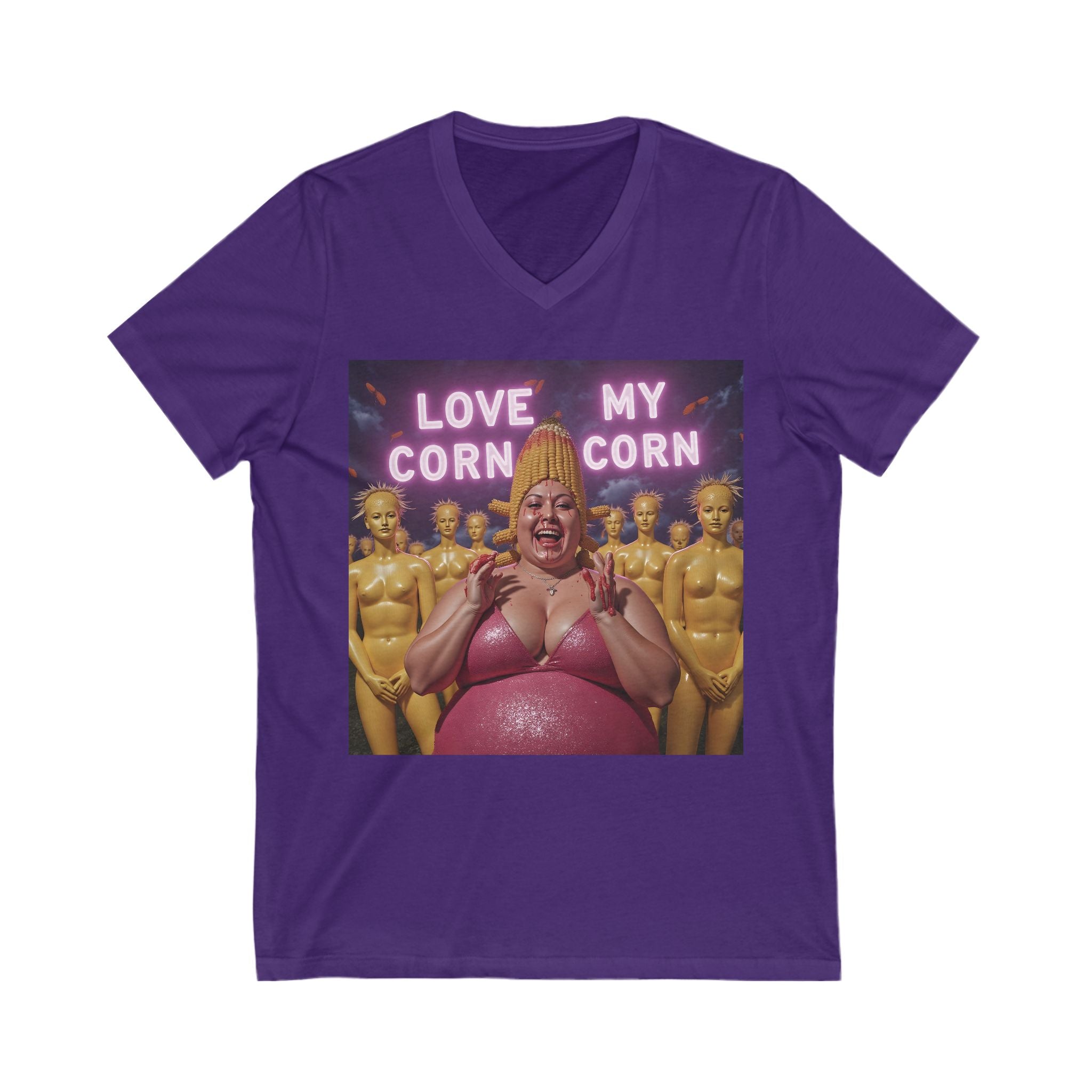 V-Neck T-Shirt | LOVE MY CORN CORN