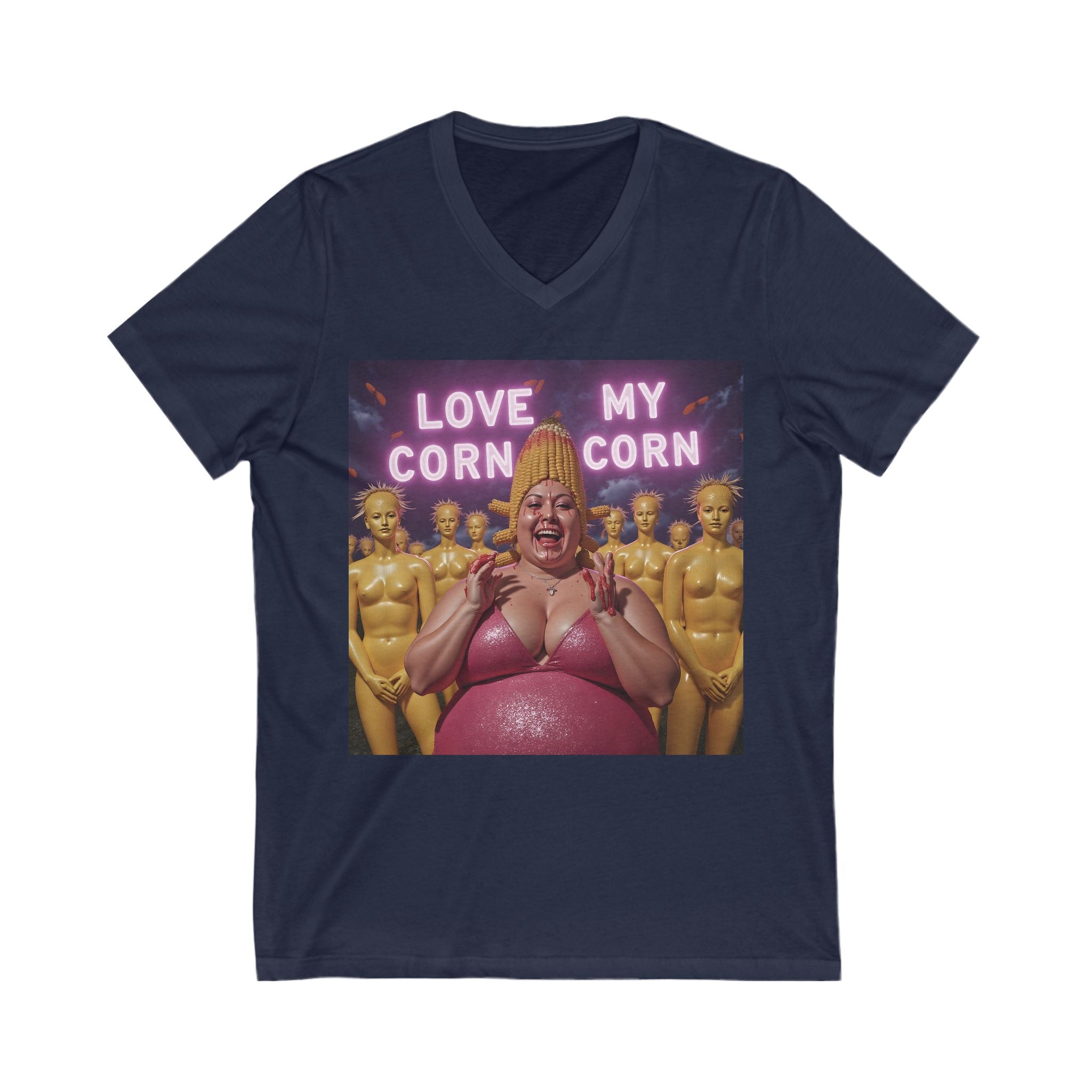 V-Neck T-Shirt | LOVE MY CORN CORN