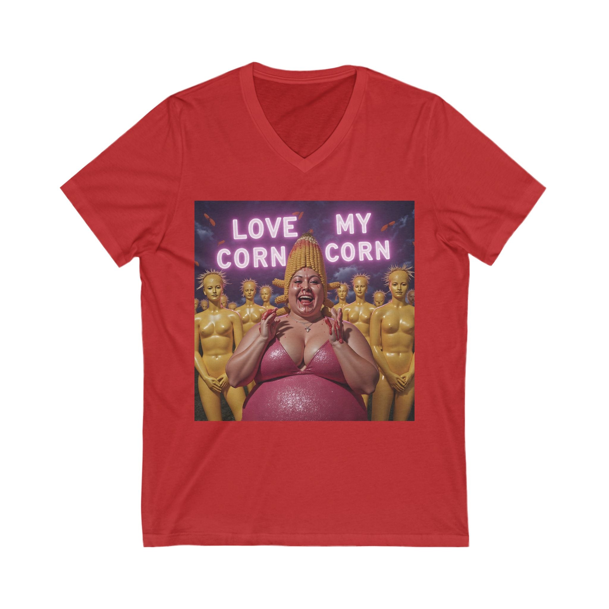 V-Neck T-Shirt | LOVE MY CORN CORN