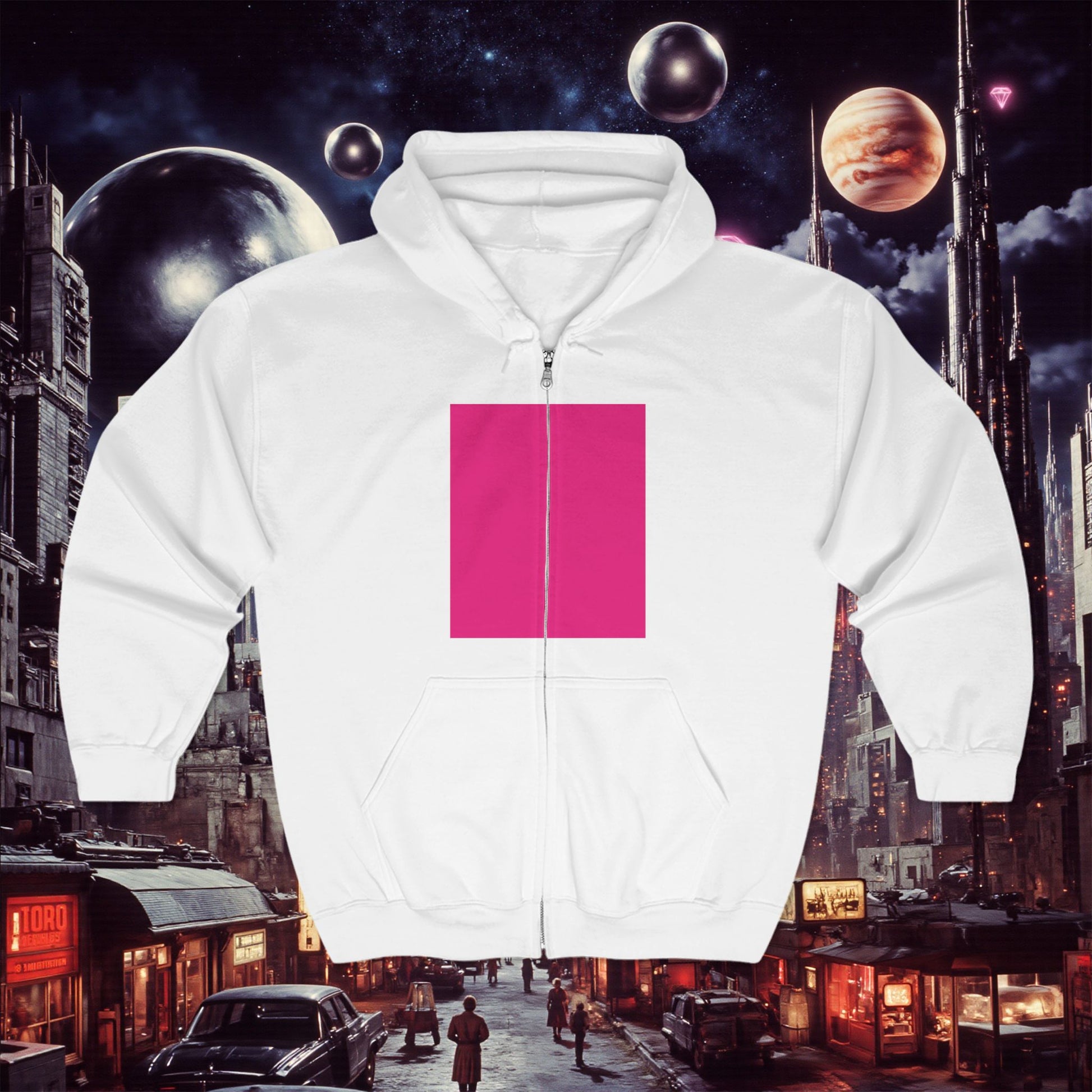 Zip Hoodie | Bright Pink