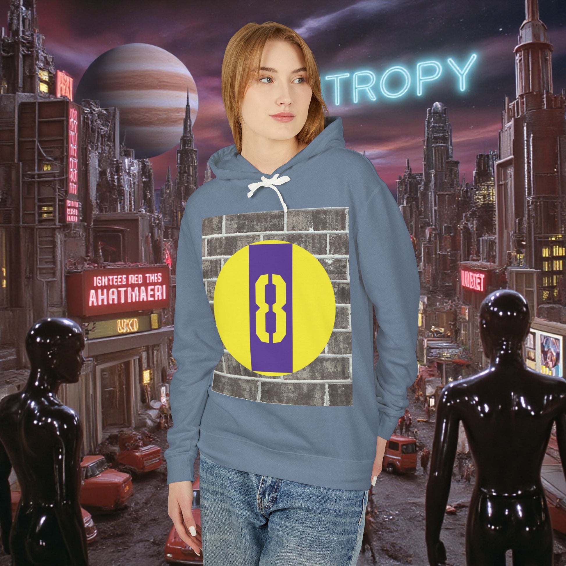 Hoodie Sweatshirt | Brick Road 8 | Purple