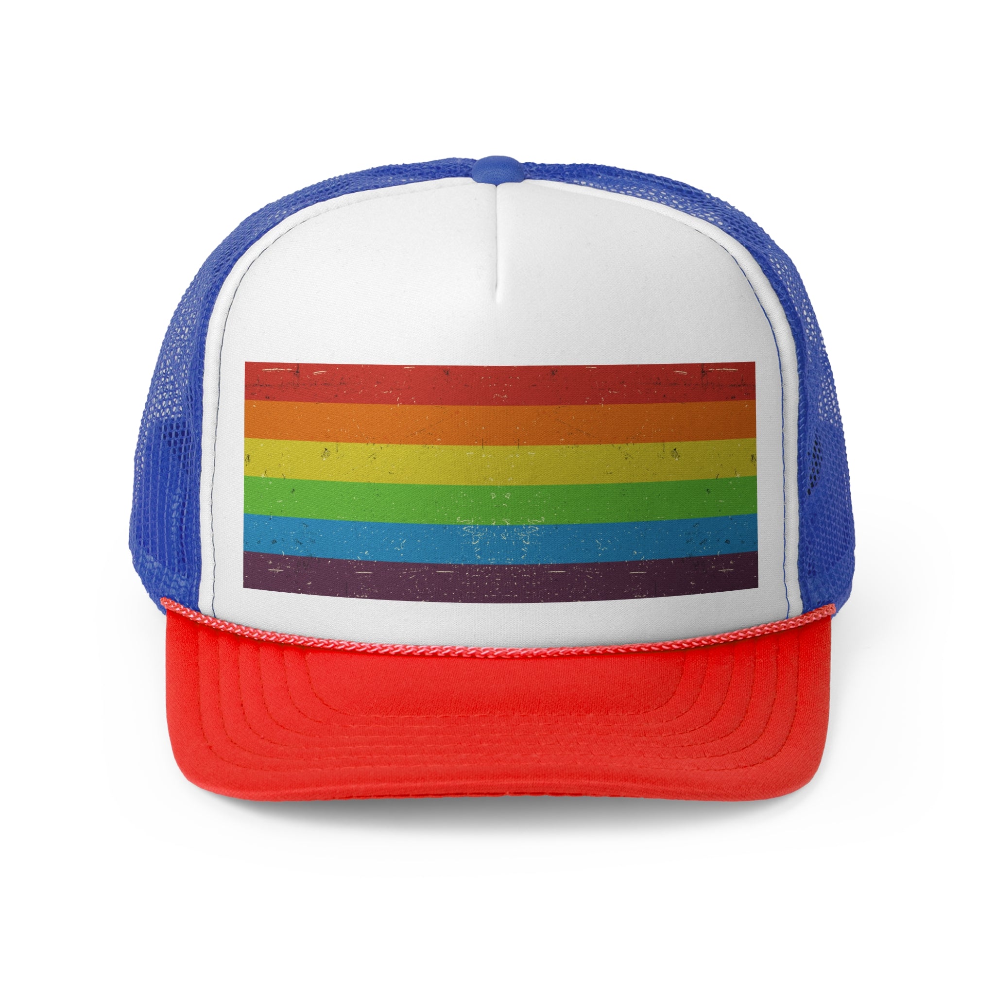 Trucker Hat | Distressed Vintage Pride Flag