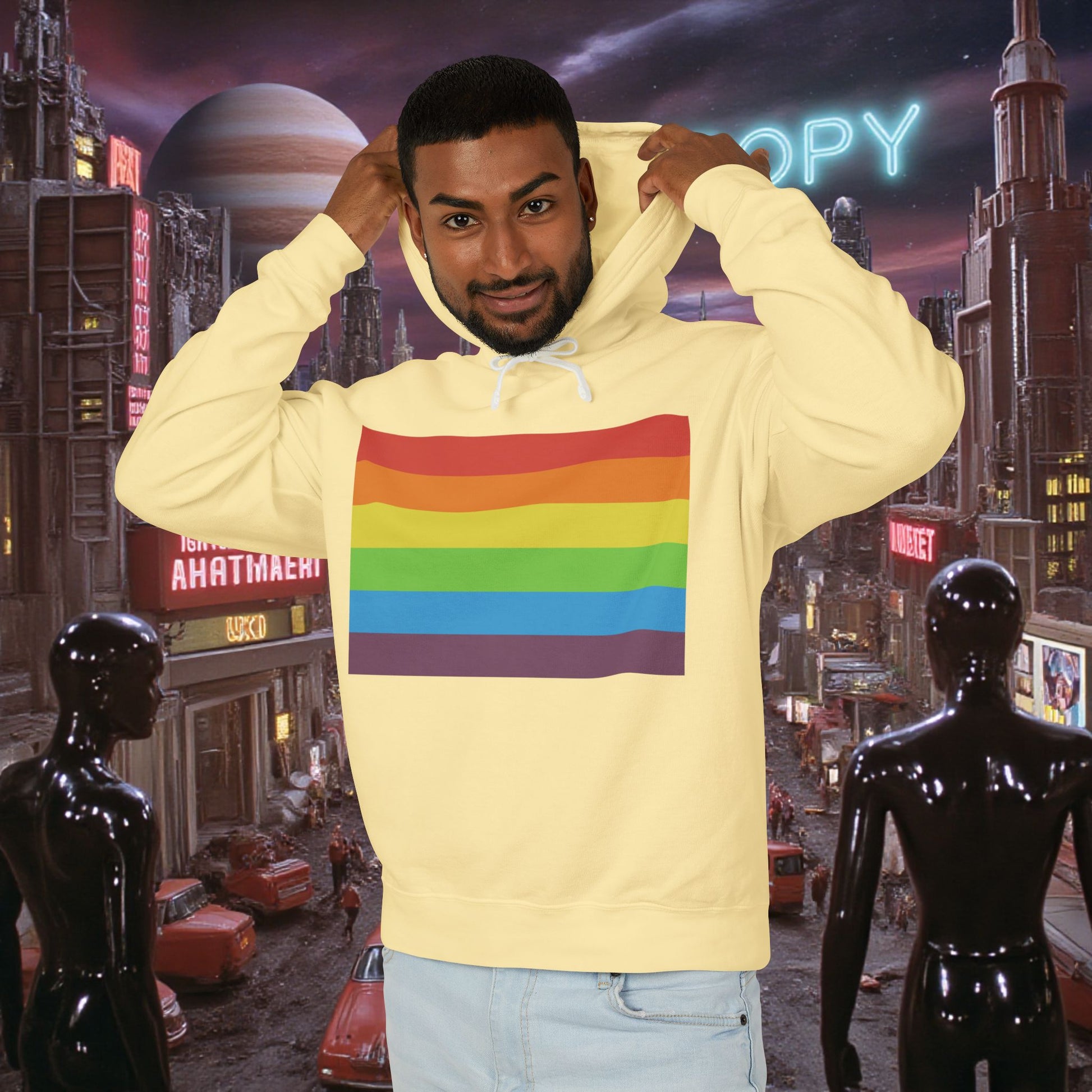Hoodie Sweatshirt | Vintage Pride Flag