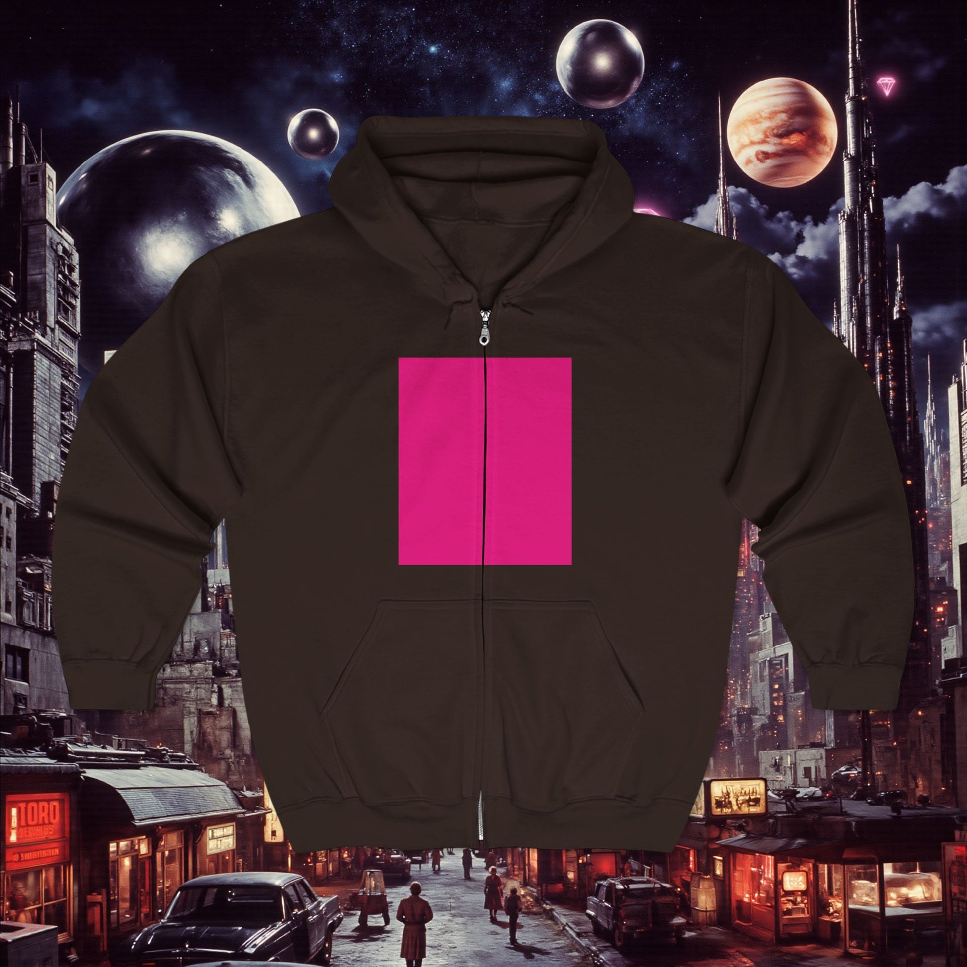 Zip Hoodie | Bright Pink