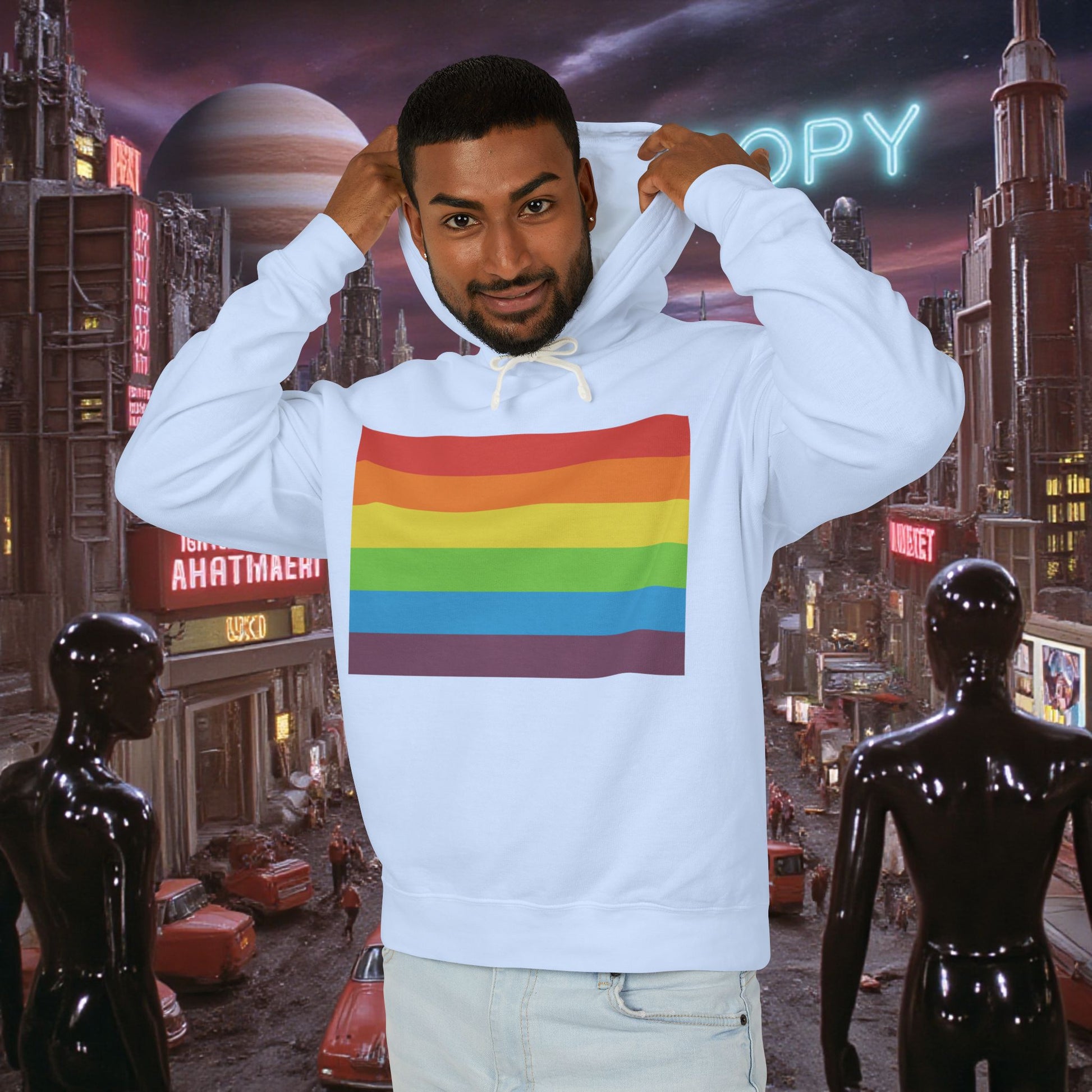 Hoodie Sweatshirt | Vintage Pride Flag