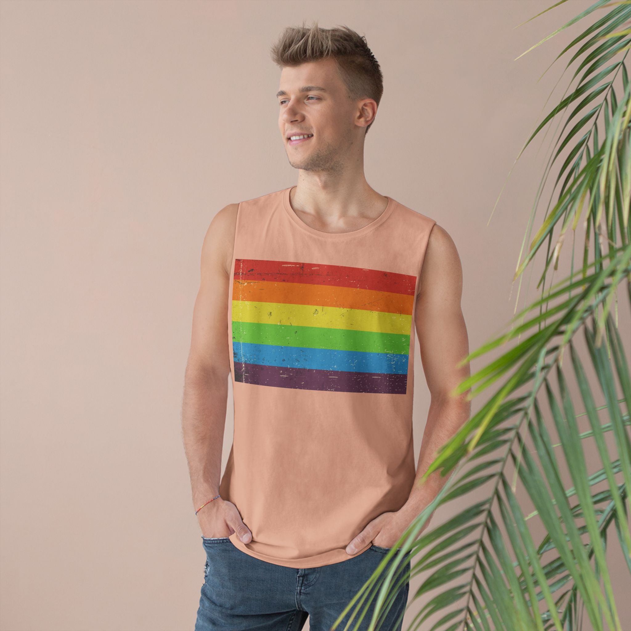 Muscle Tank | Distressed Vintage Pride Flag