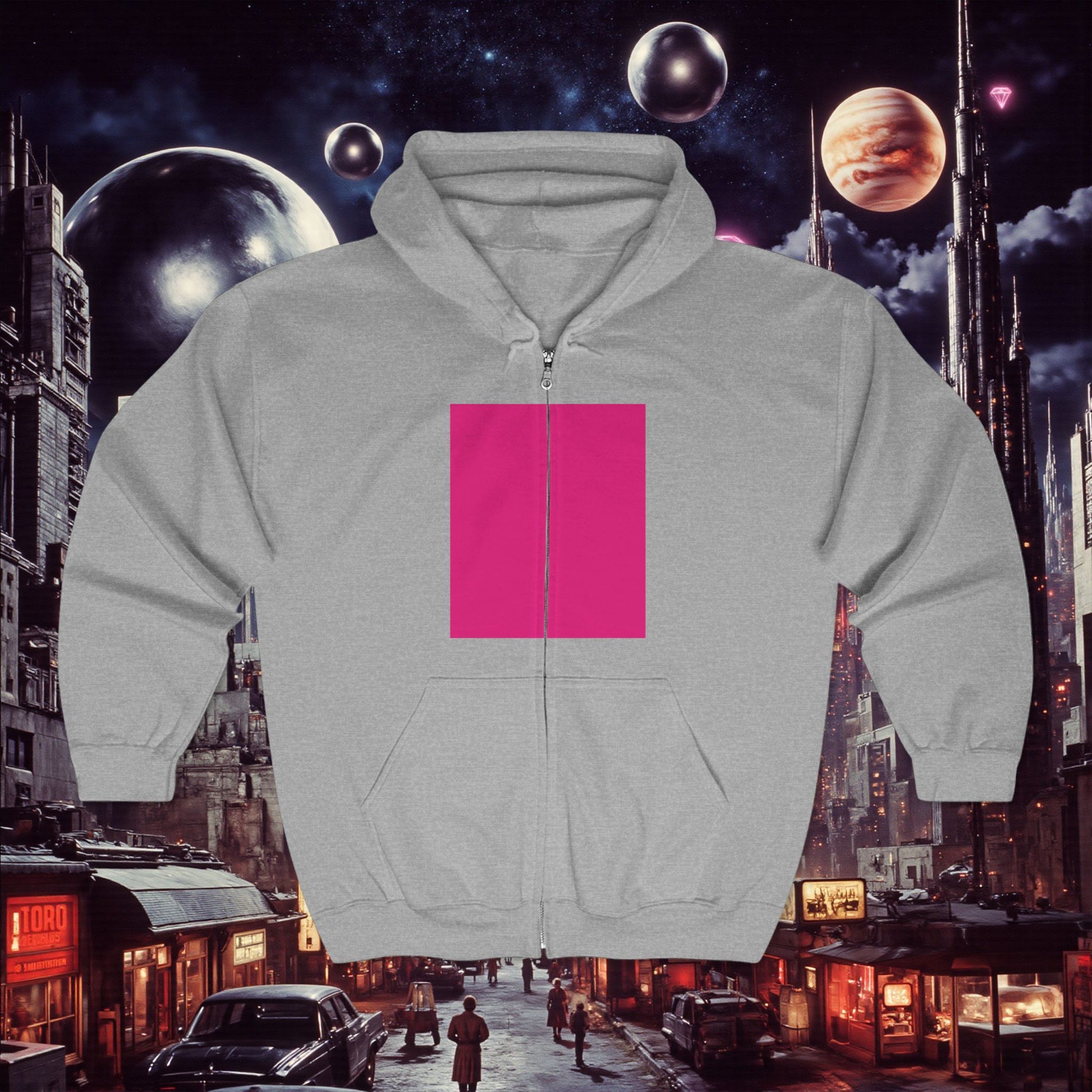 Zip Hoodie | Bright Pink