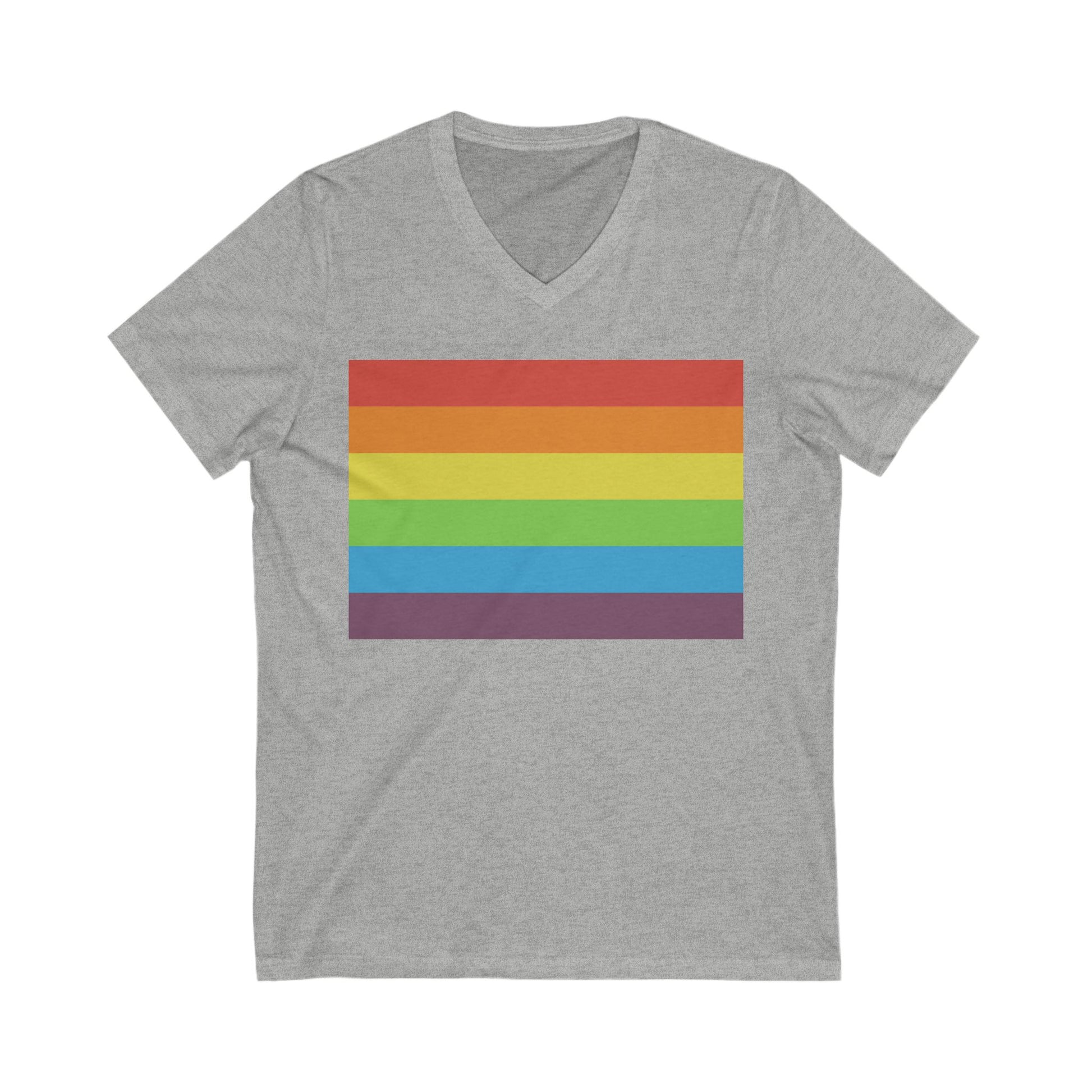 V-Neck T-Shirt | Vintage Pride Flag