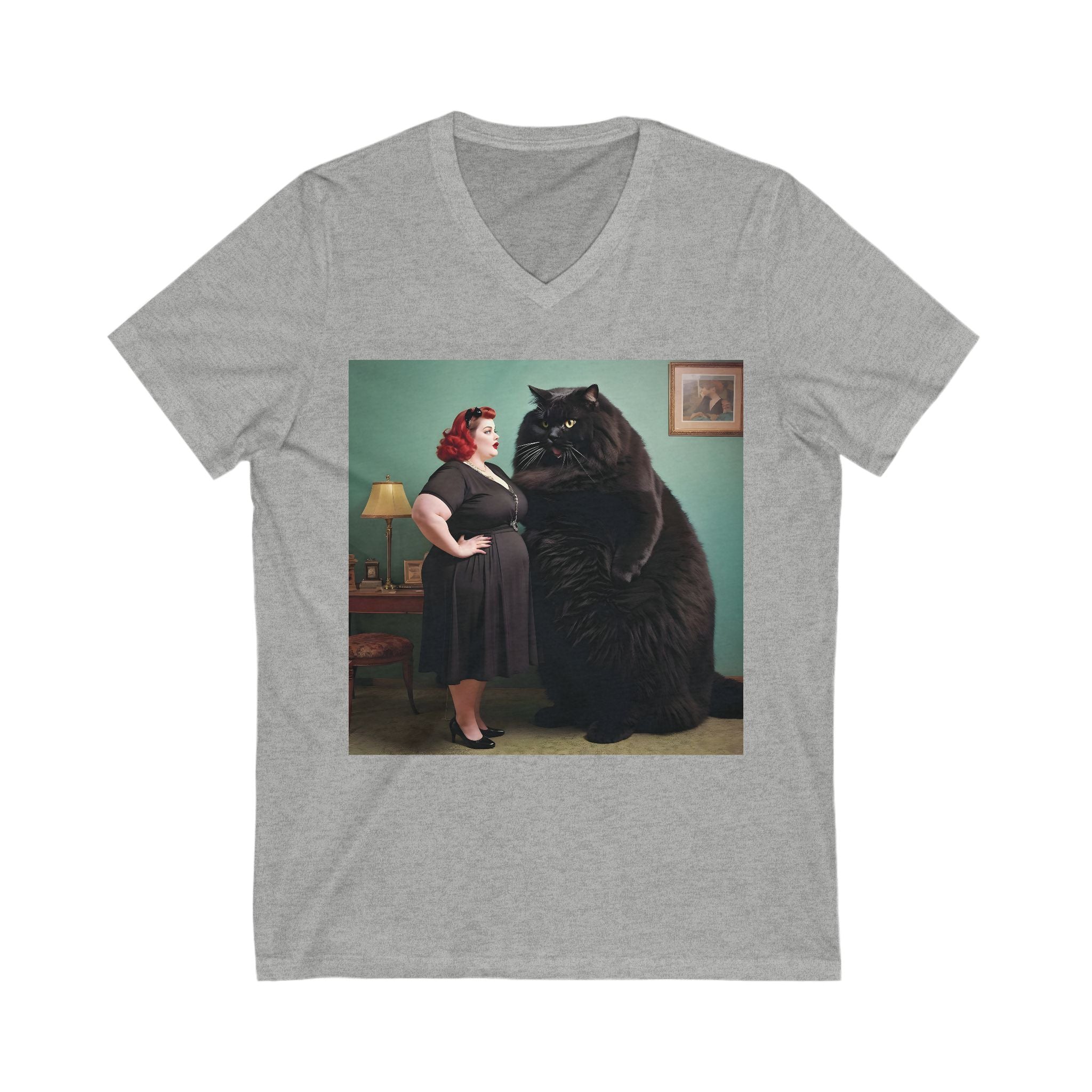 V-Neck T-Shirt | Black Pussy