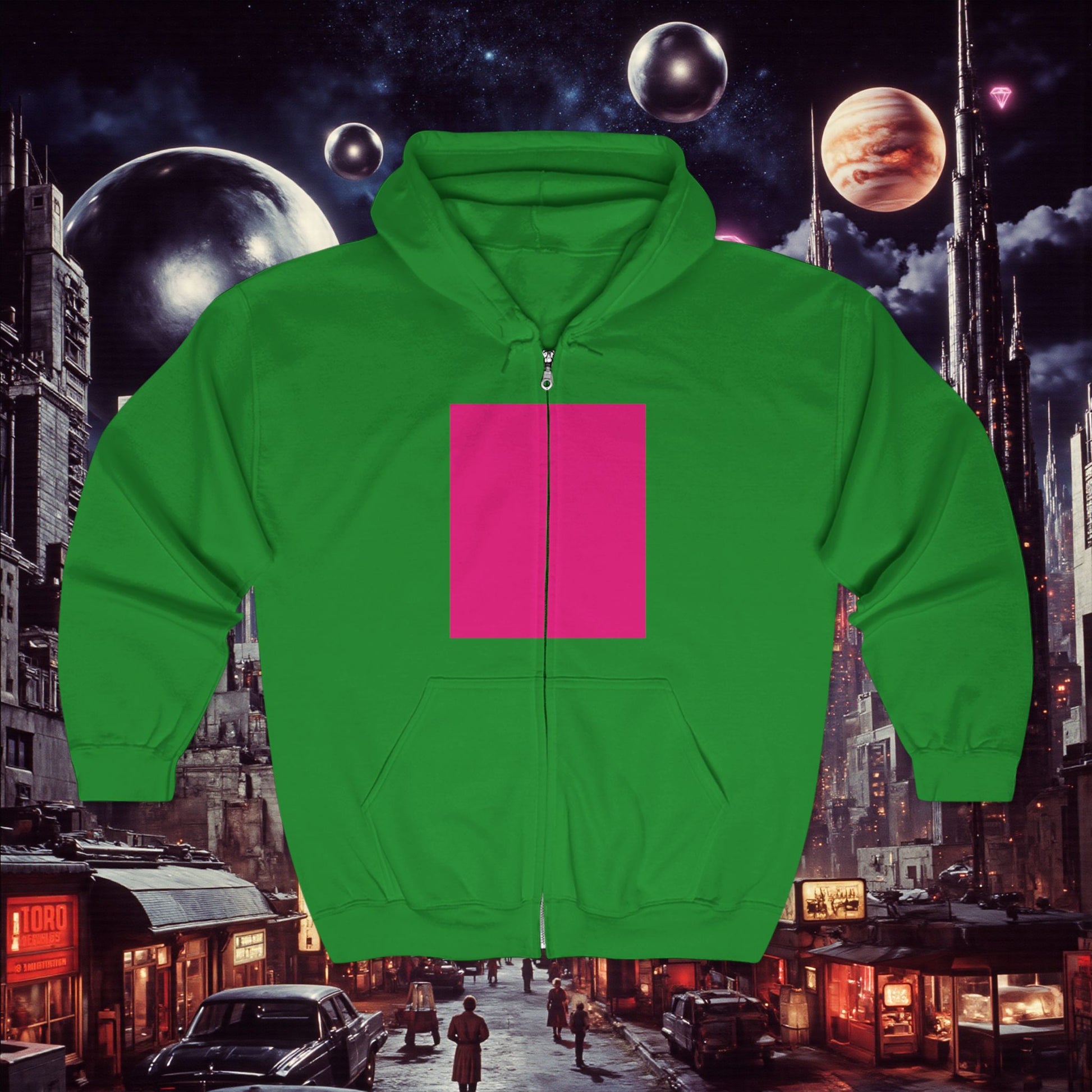 Zip Hoodie | Bright Pink