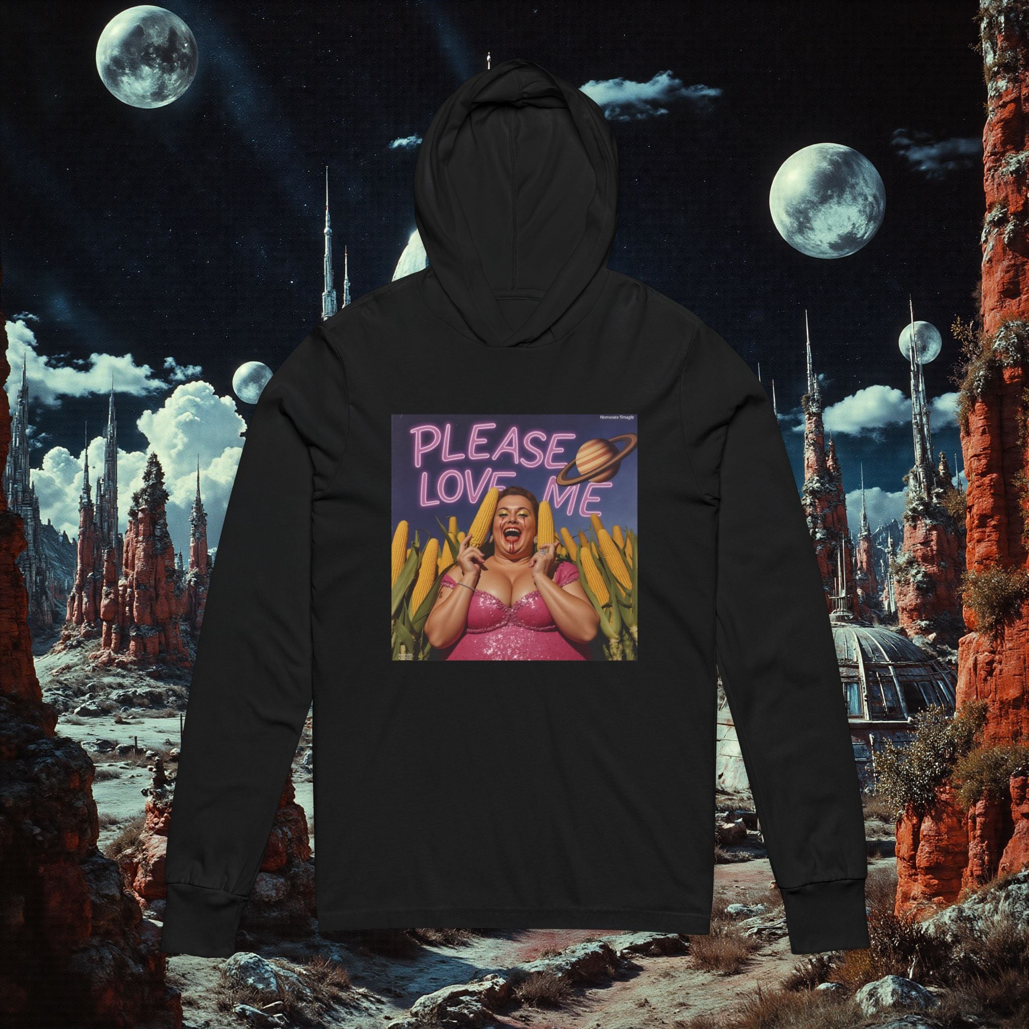 Hooded Long Sleeve Tee | PLEASE LOVE ME