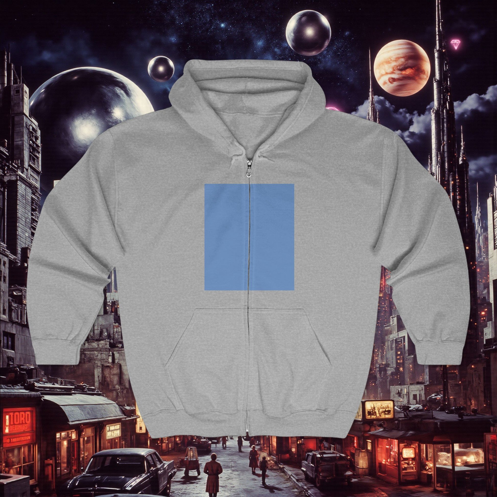 Zip Hoodie | Blue