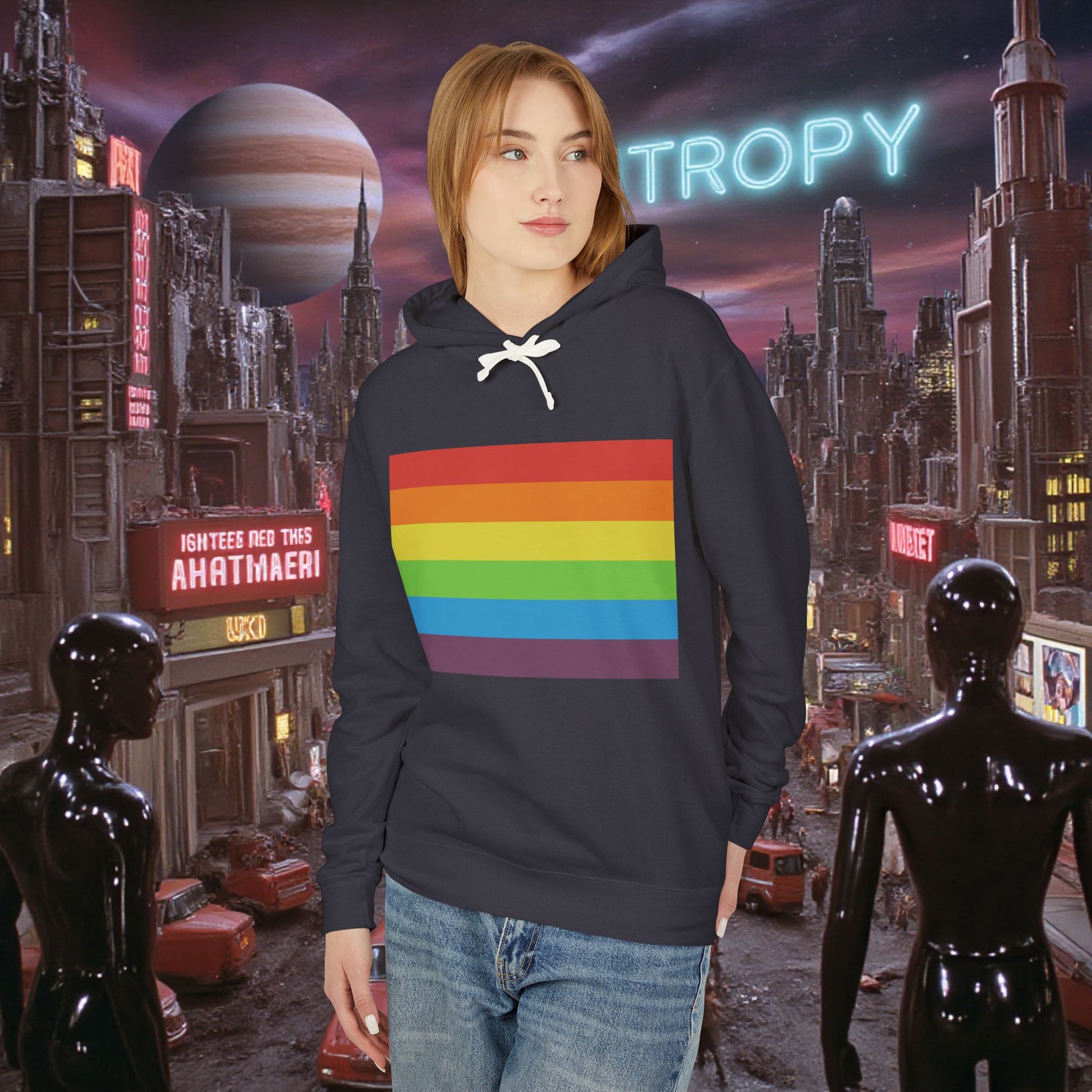 Hoodie Sweatshirt | Vintage Pride Flag