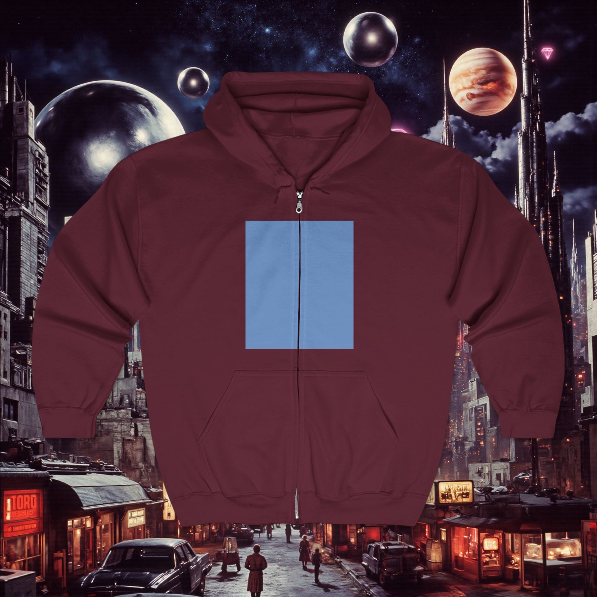 Zip Hoodie | Blue