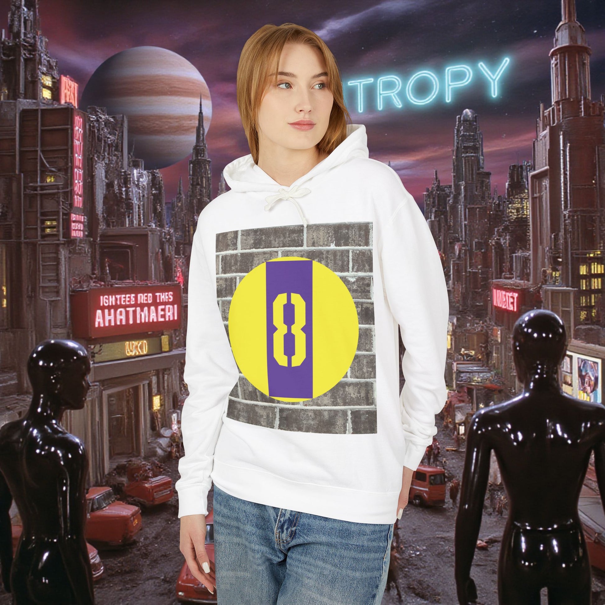 Hoodie Sweatshirt | Brick Road 8 | Purple