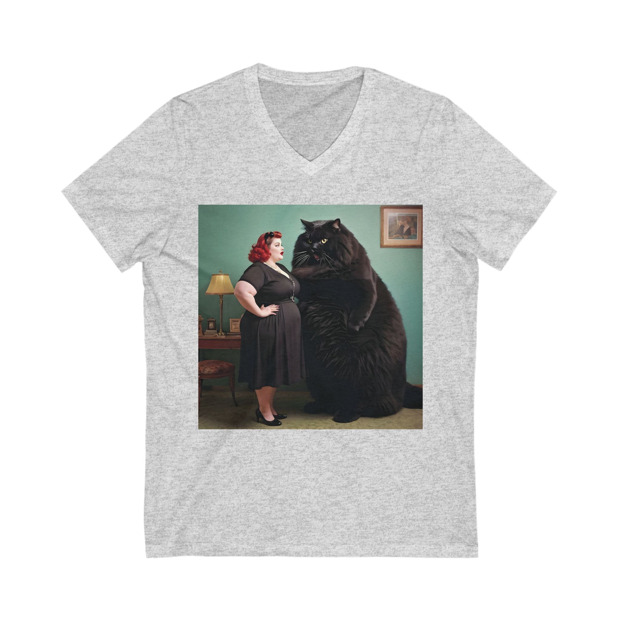 V-Neck T-Shirt | Black Pussy
