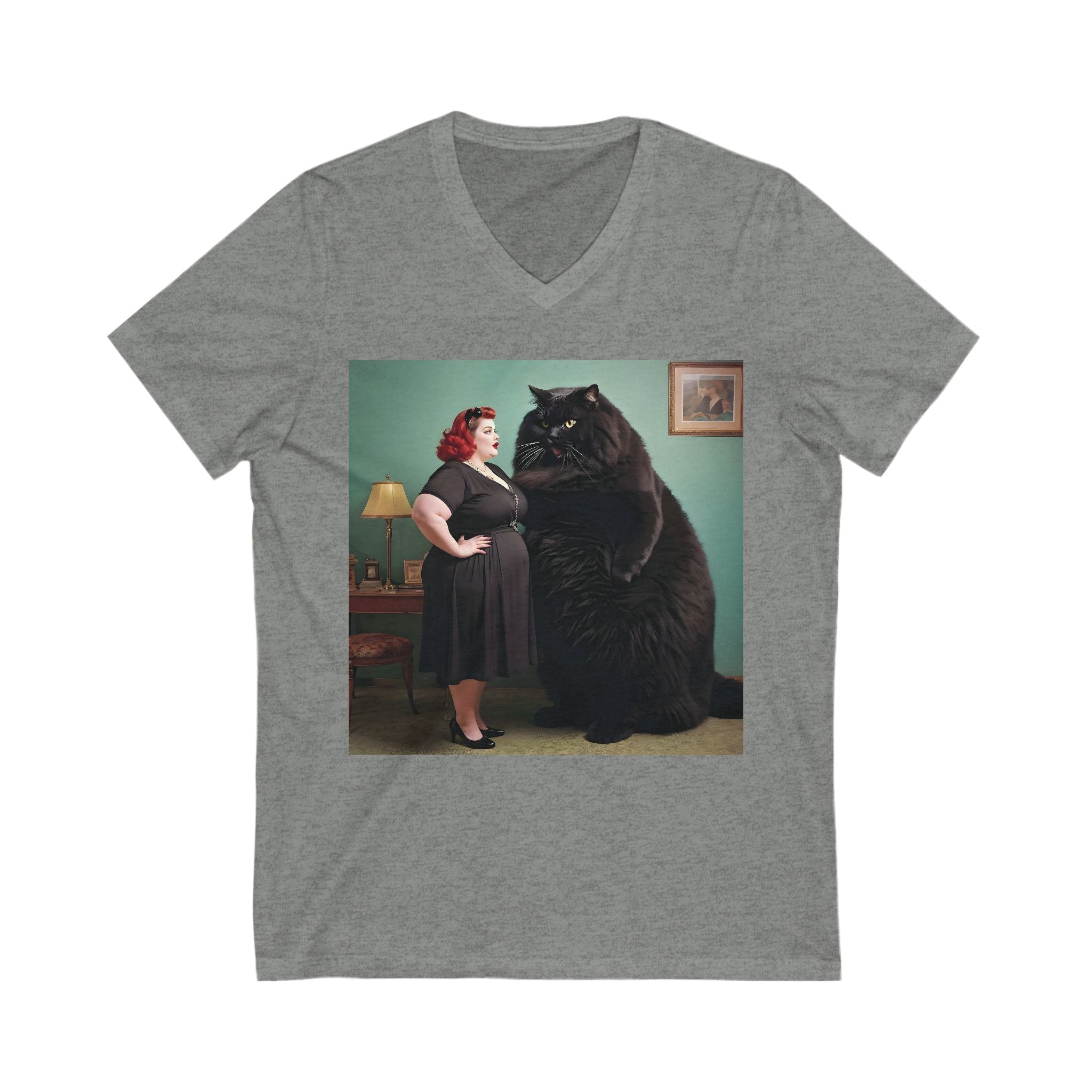 V-Neck T-Shirt | Black Pussy
