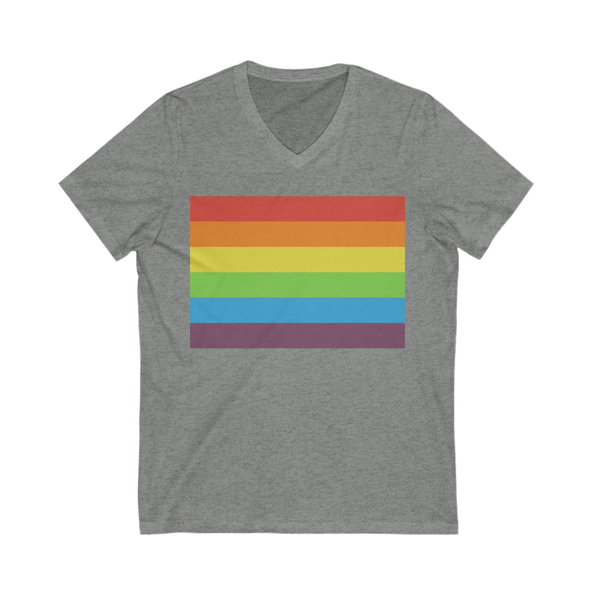 V-Neck T-Shirt | Vintage Pride Flag