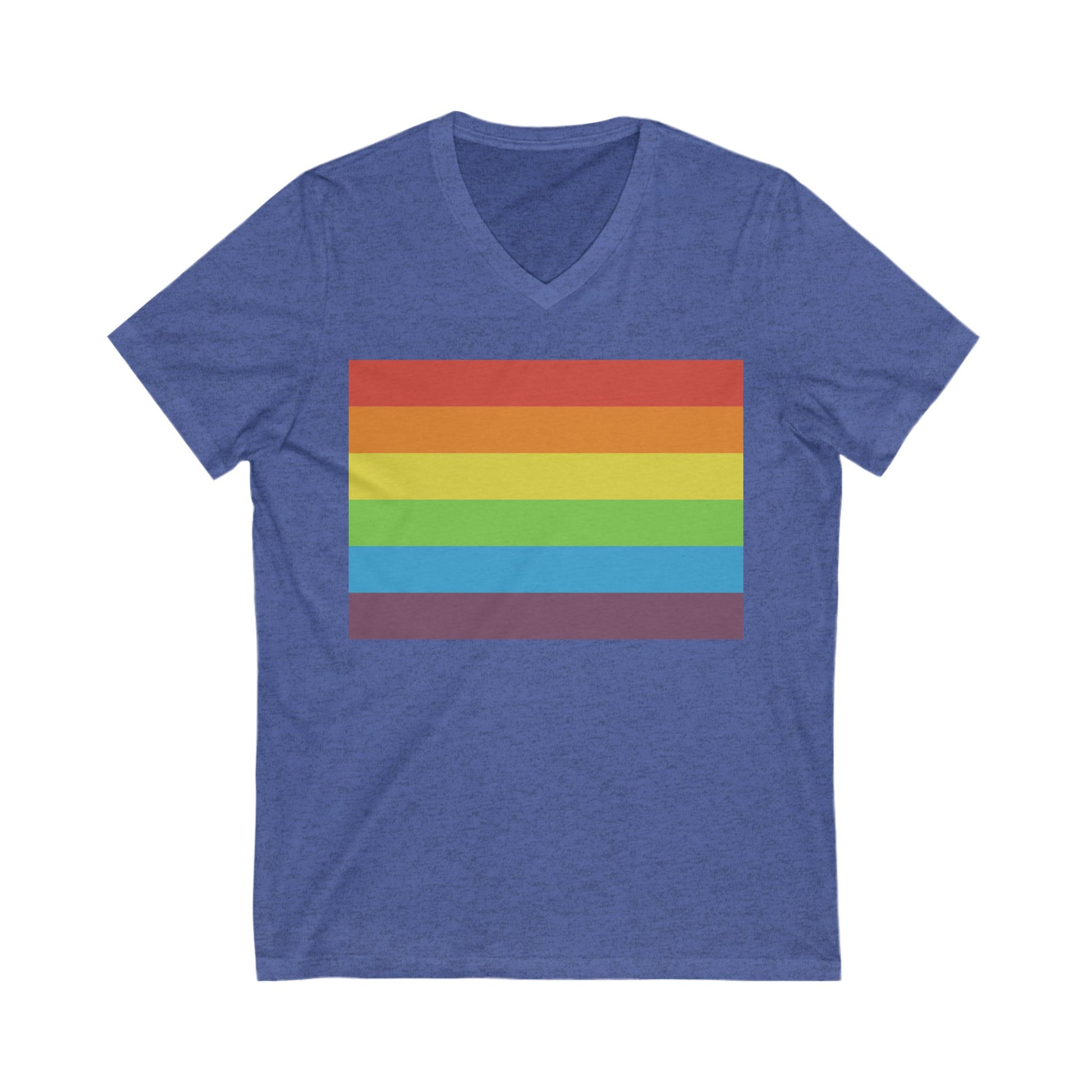 V-Neck T-Shirt | Vintage Pride Flag