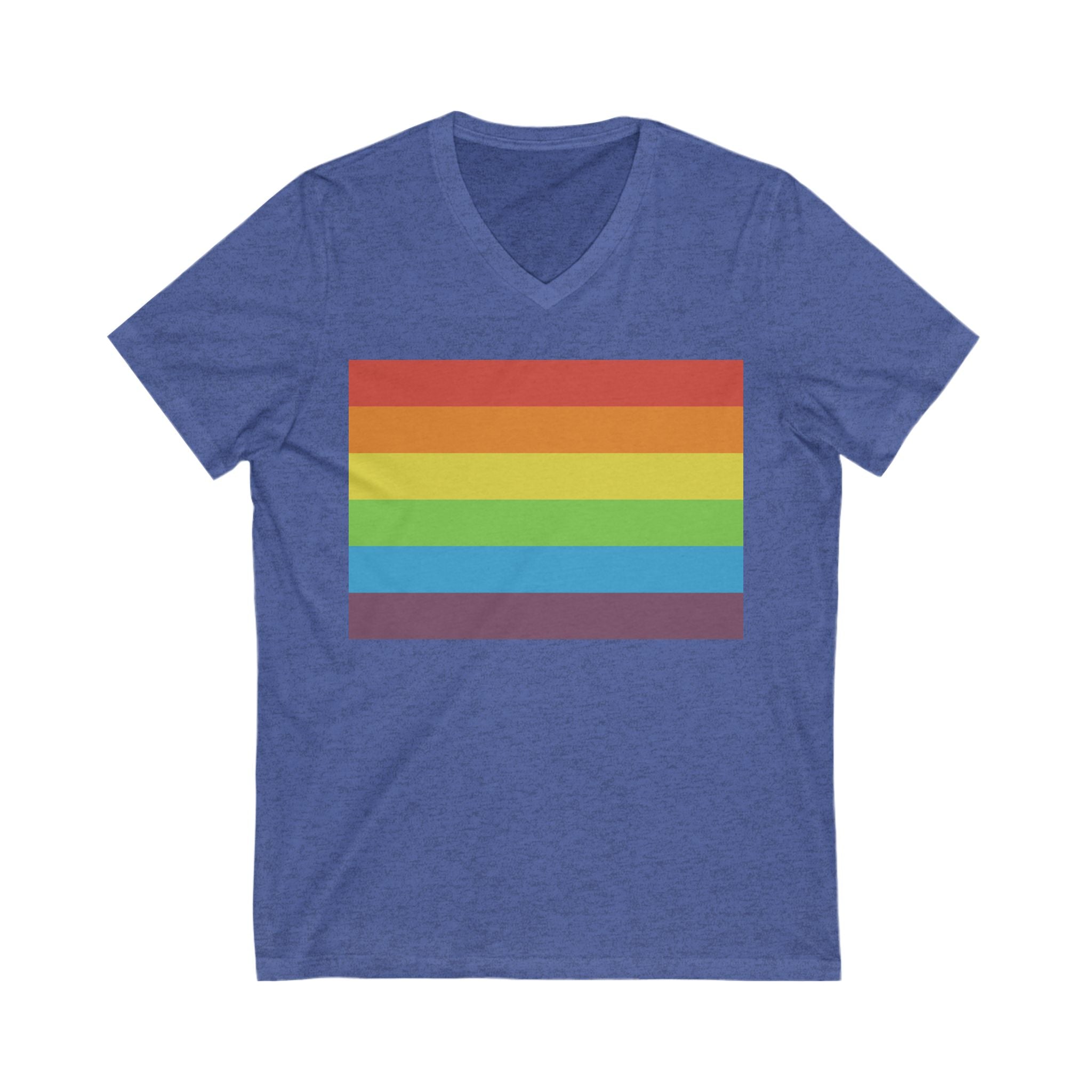 V-Neck T-Shirt | Vintage Pride Flag