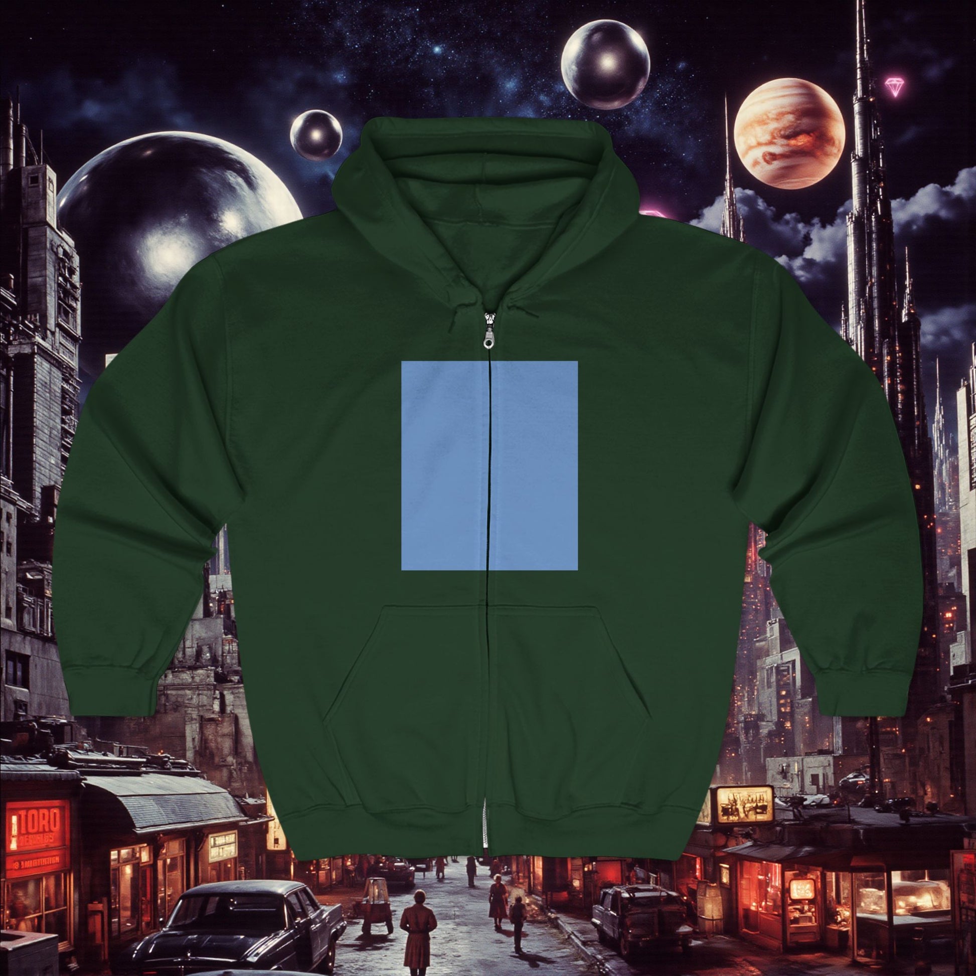 Zip Hoodie | Blue