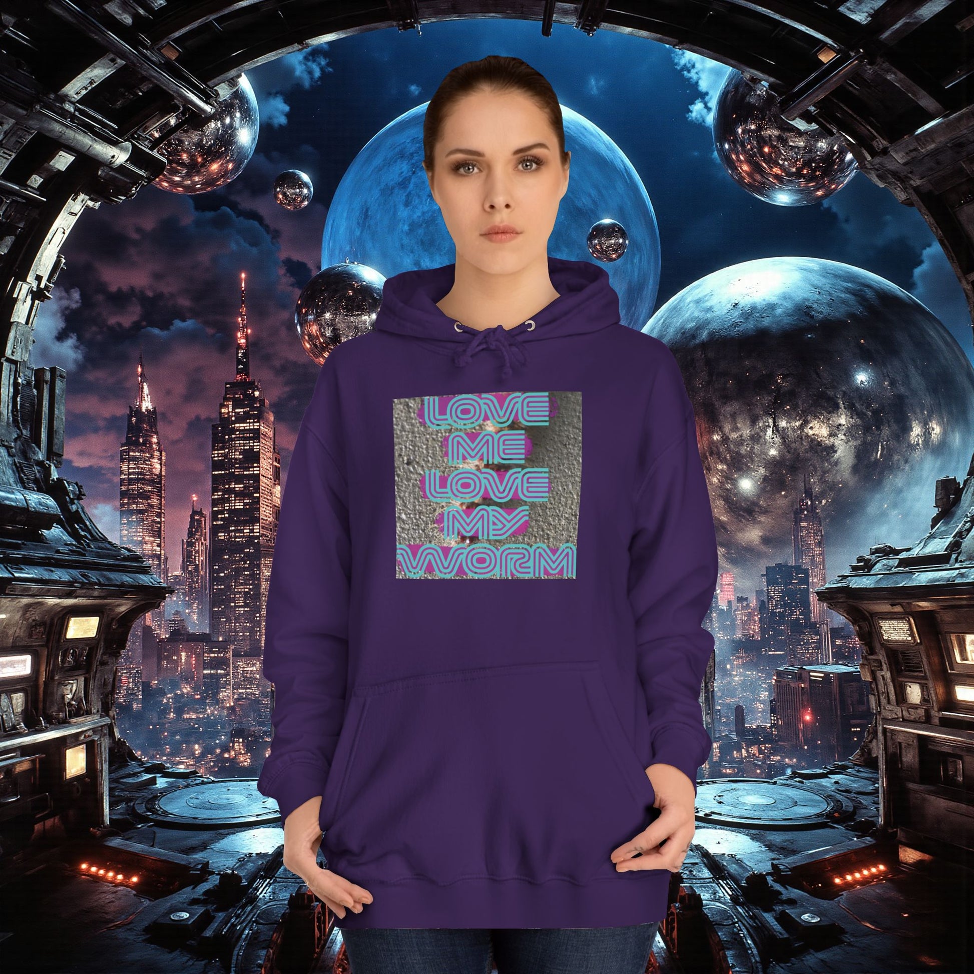 College Hoodie | Love Me Love My Worm (for the devout)