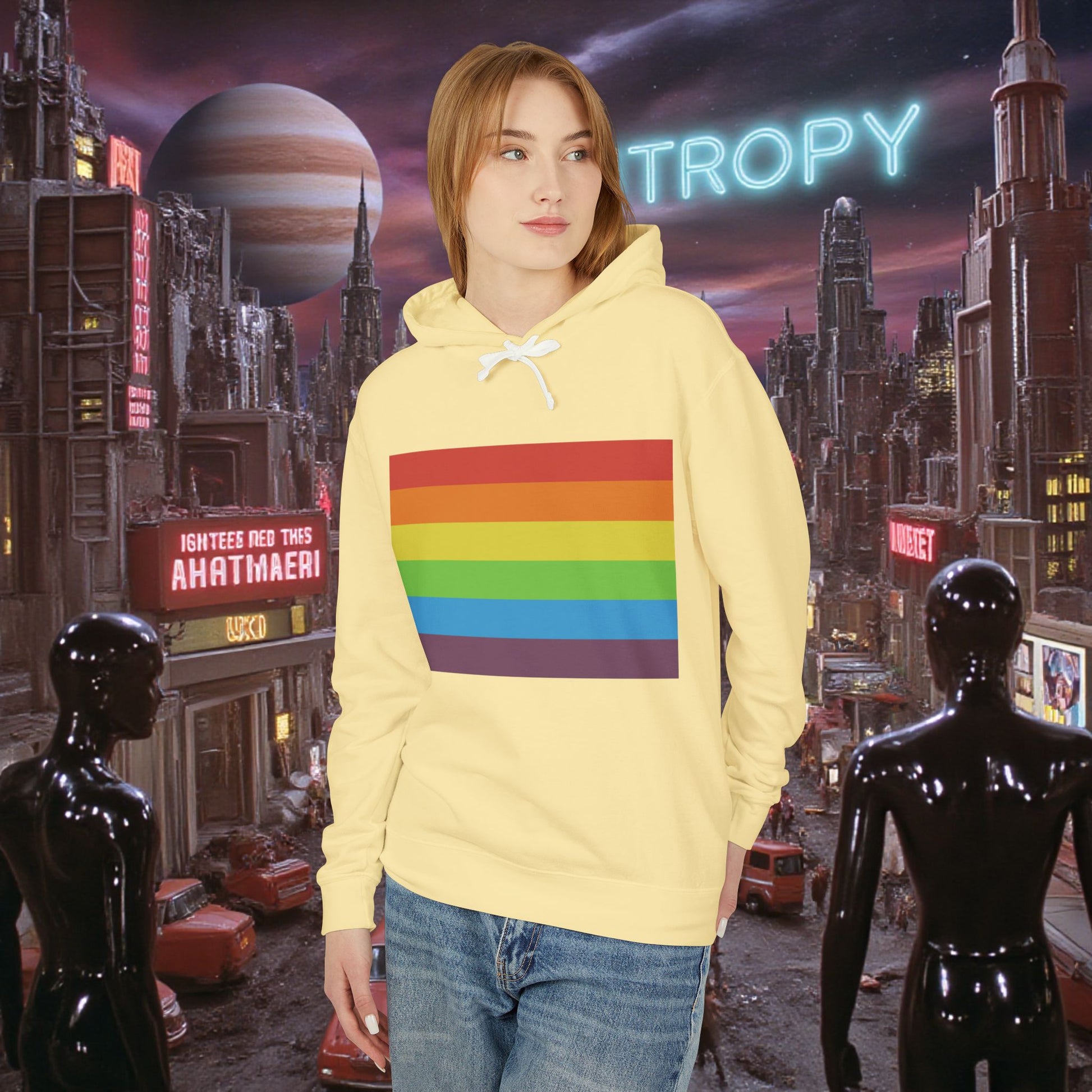 Hoodie Sweatshirt | Vintage Pride Flag