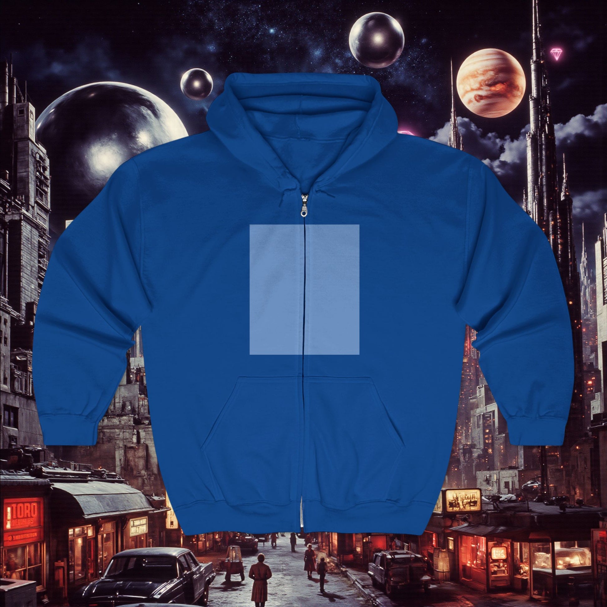 Zip Hoodie | Blue